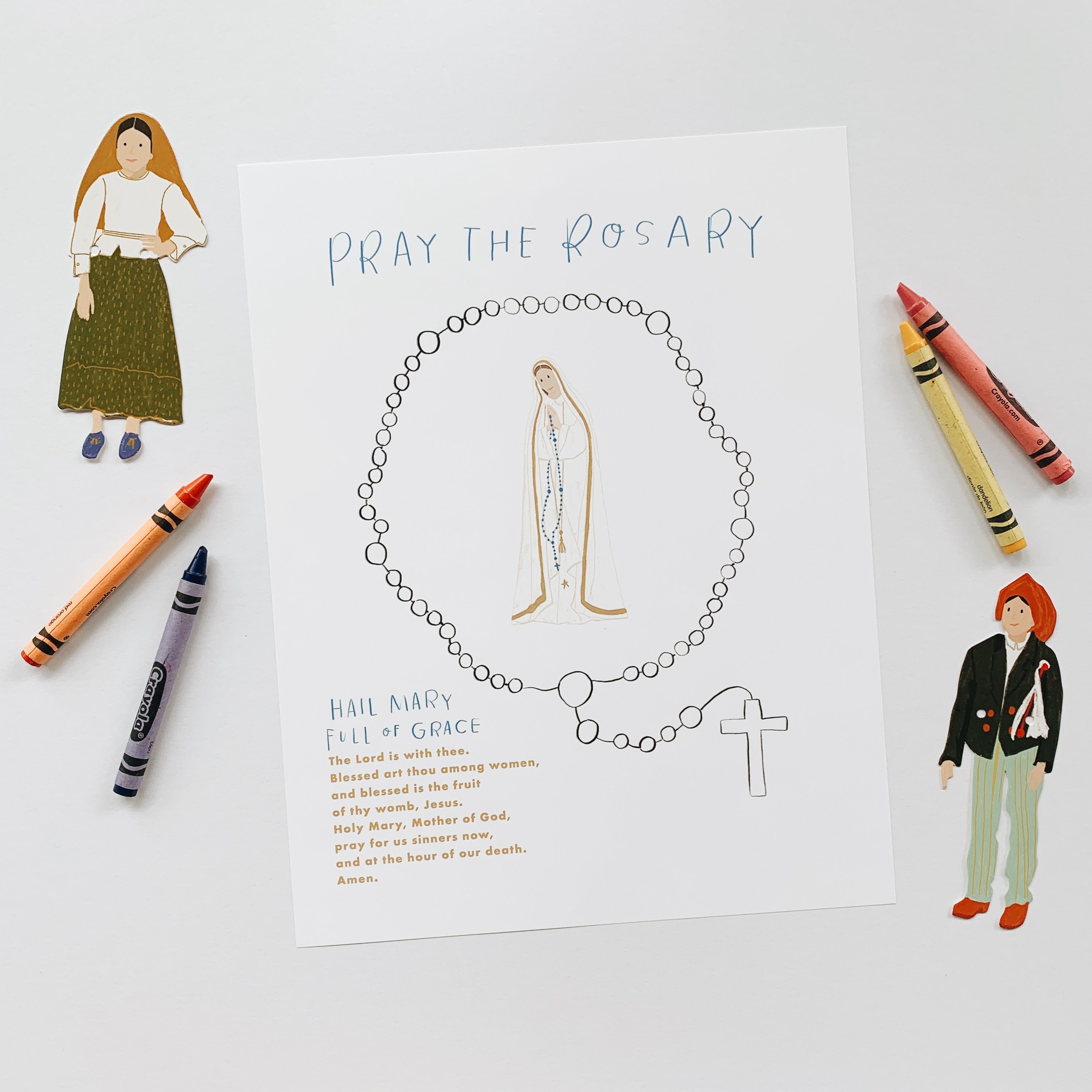 Rosary Coloring Sheet