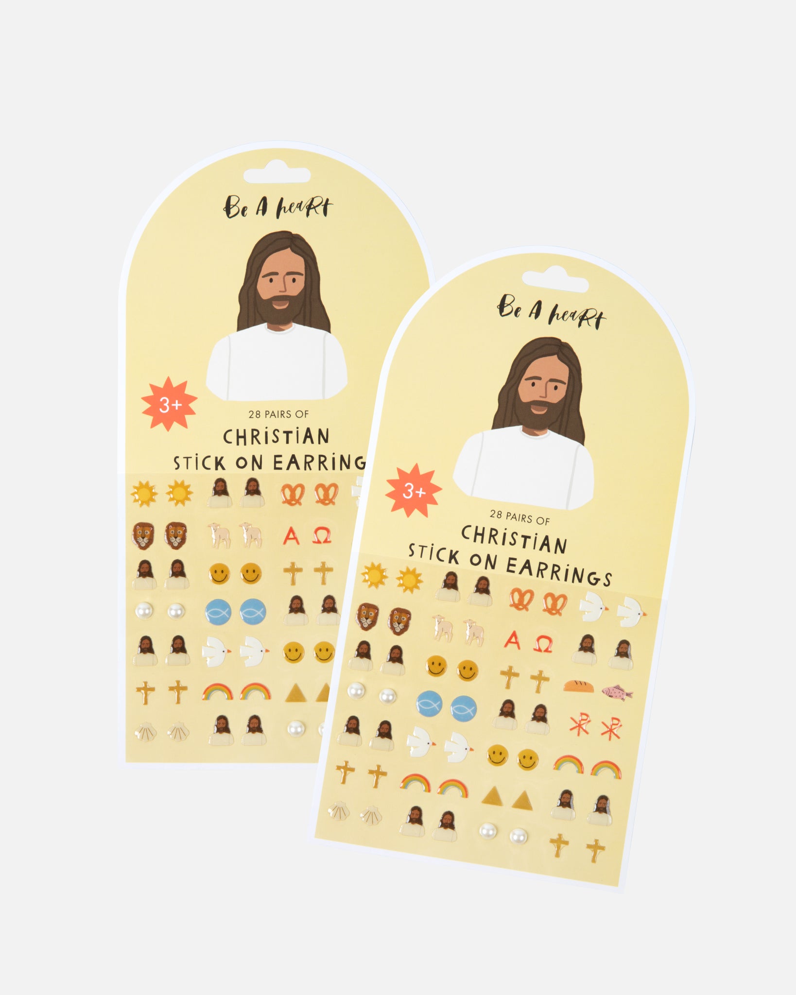 2 Pack Christian Stick On Earrings