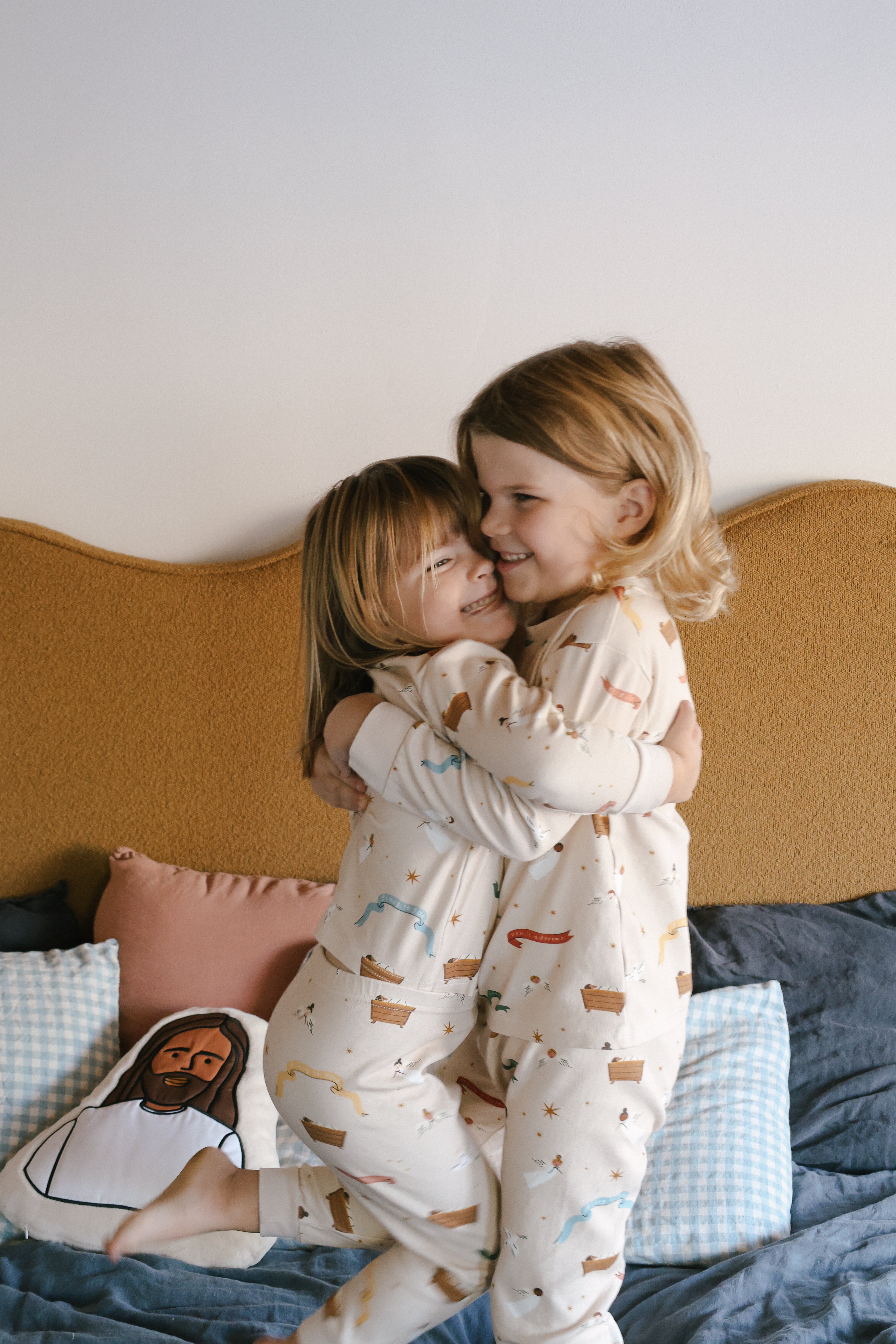 Kids Baby Jesus Christmas Long John Pajamas