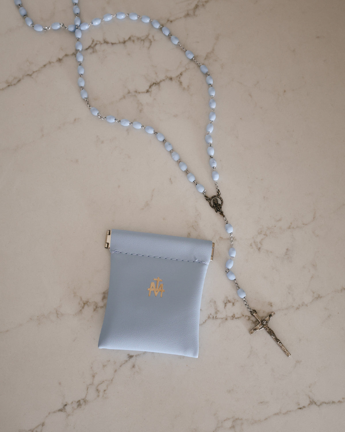 Blue Rosary Pouch