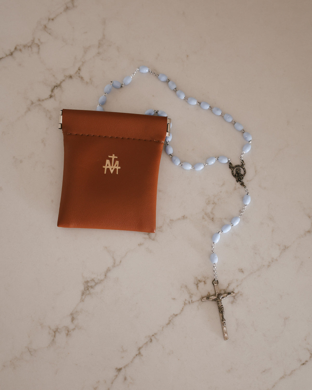 Brown Rosary Pouch