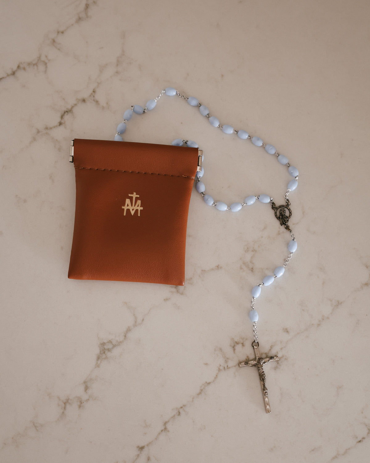 Brown Rosary Pouch