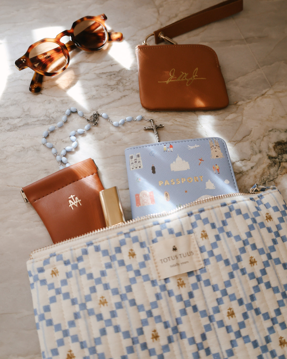 Marian Quilted Flat Zipper Pouch