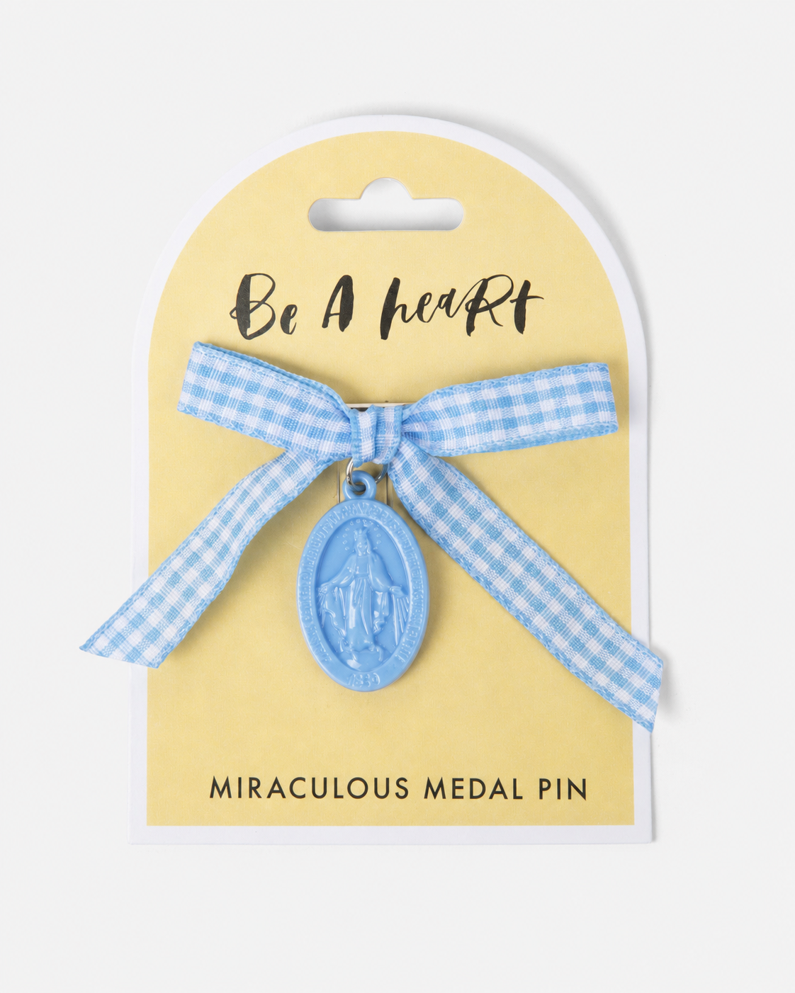 Miraculous Medal Blue Gingham Petite Pin