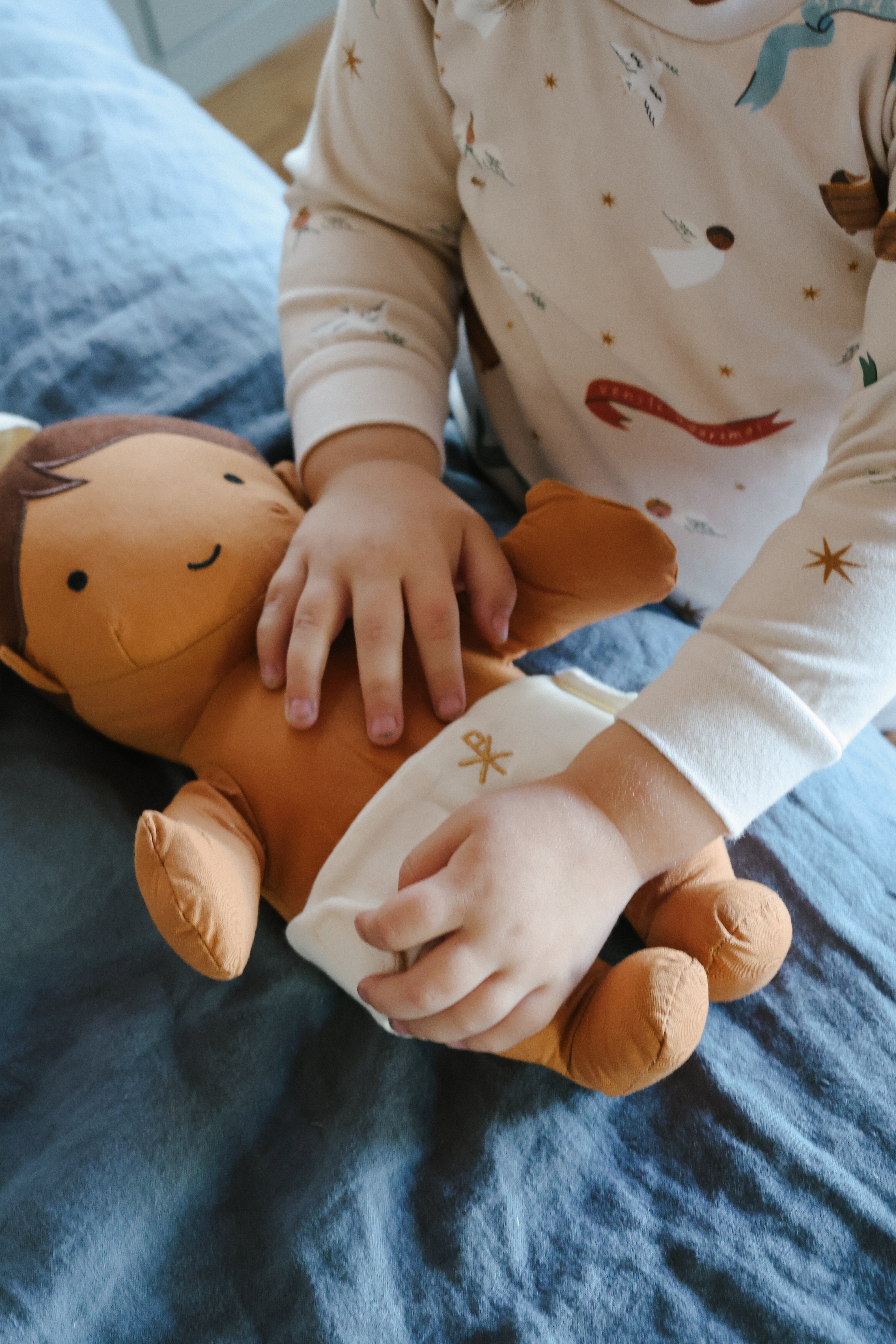 Kids Baby Jesus Christmas Long John Pajamas