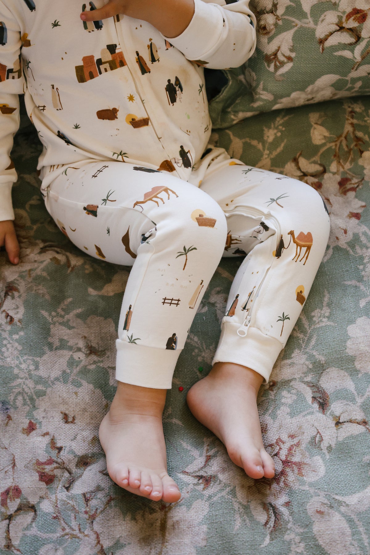 Nativity Christmas Pajamas Zipper Romper