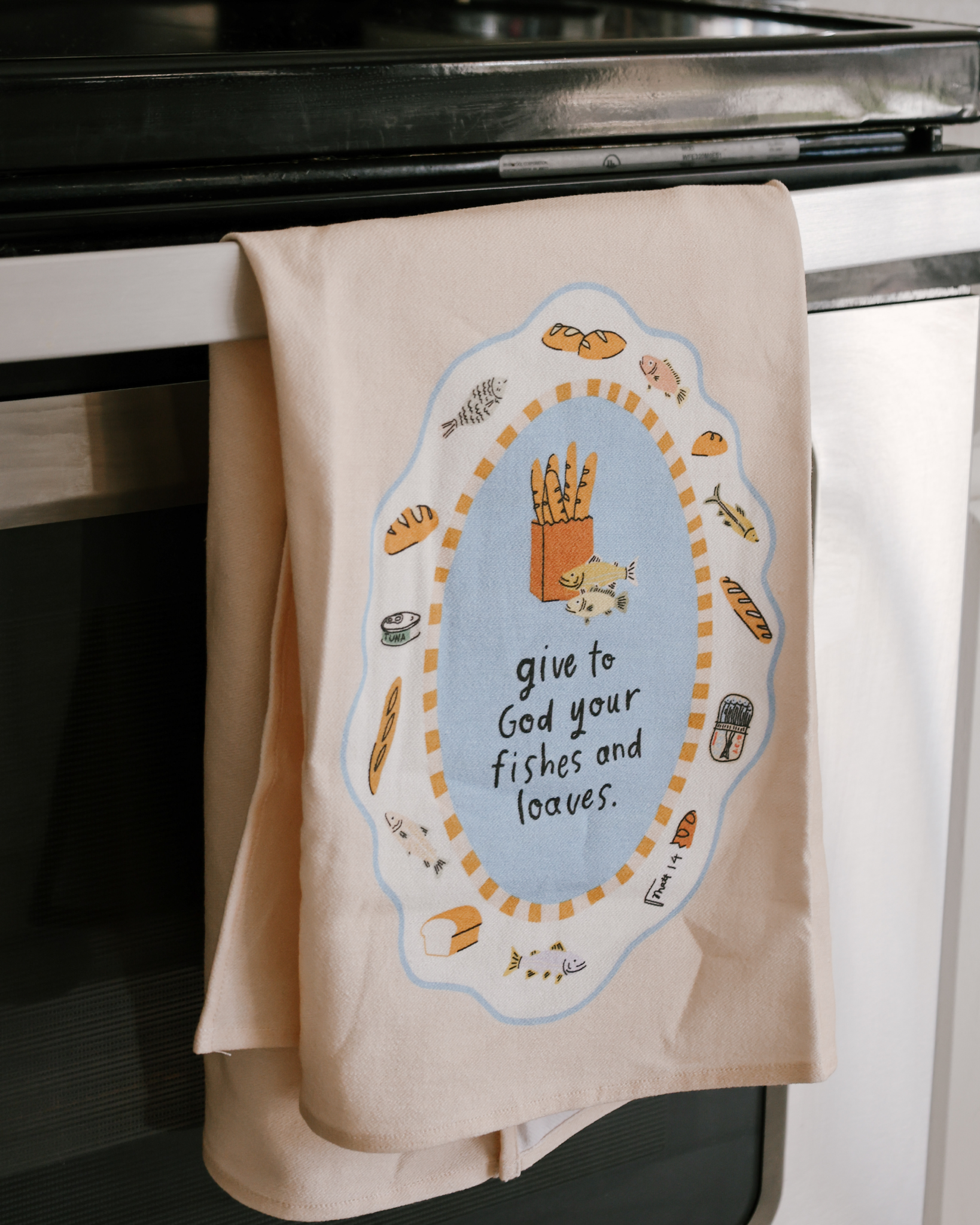 Fishes & Loaves Linen Tea Towel