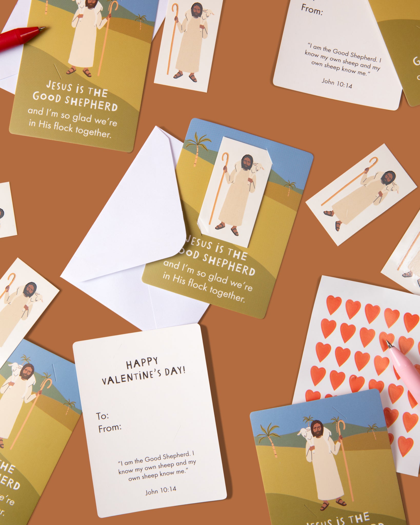Jesus Is the Good Shepherd Valentine Cards with Temporary Tattoos