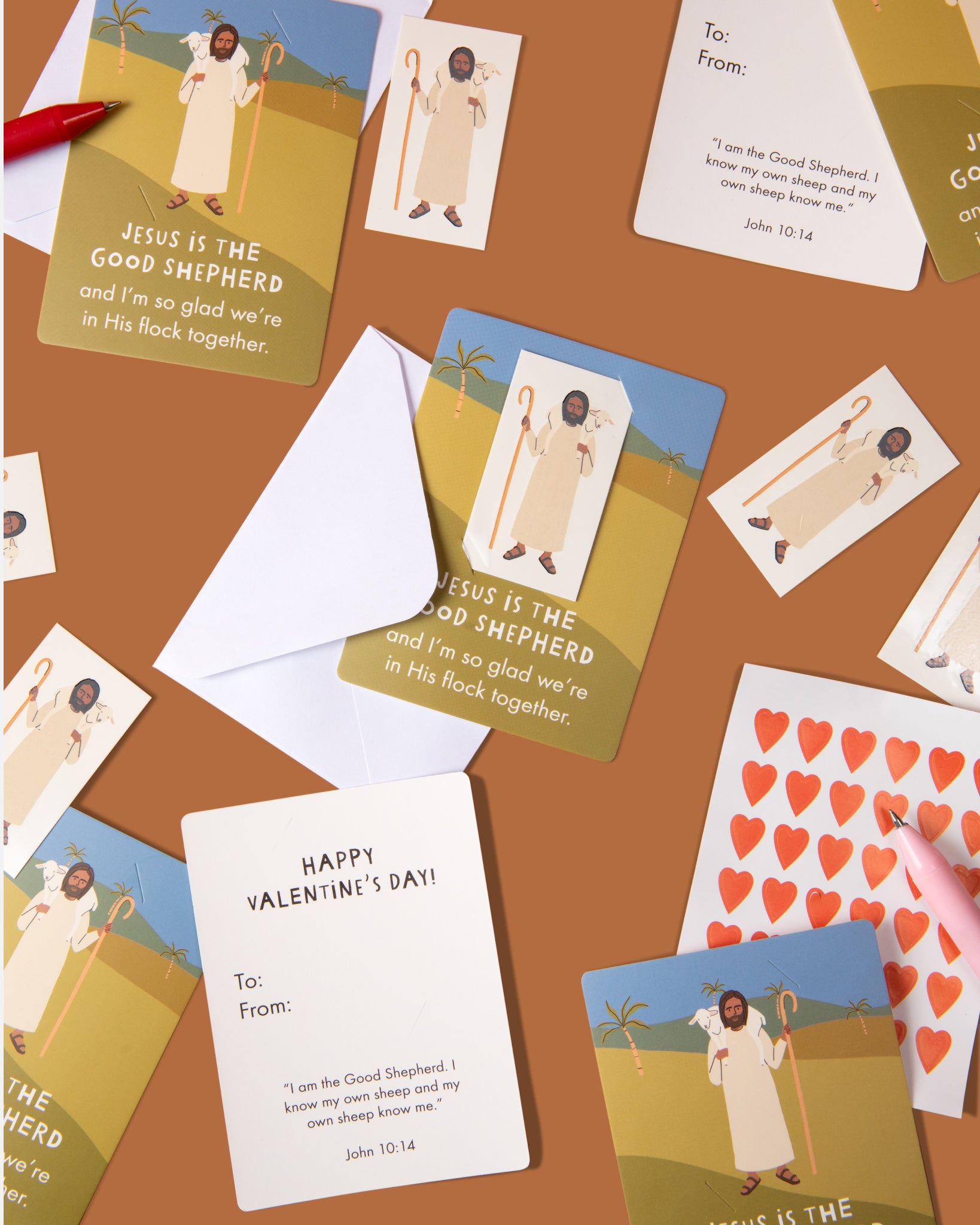 Jesus Is the Good Shepherd Valentine Cards with Temporary Tattoos