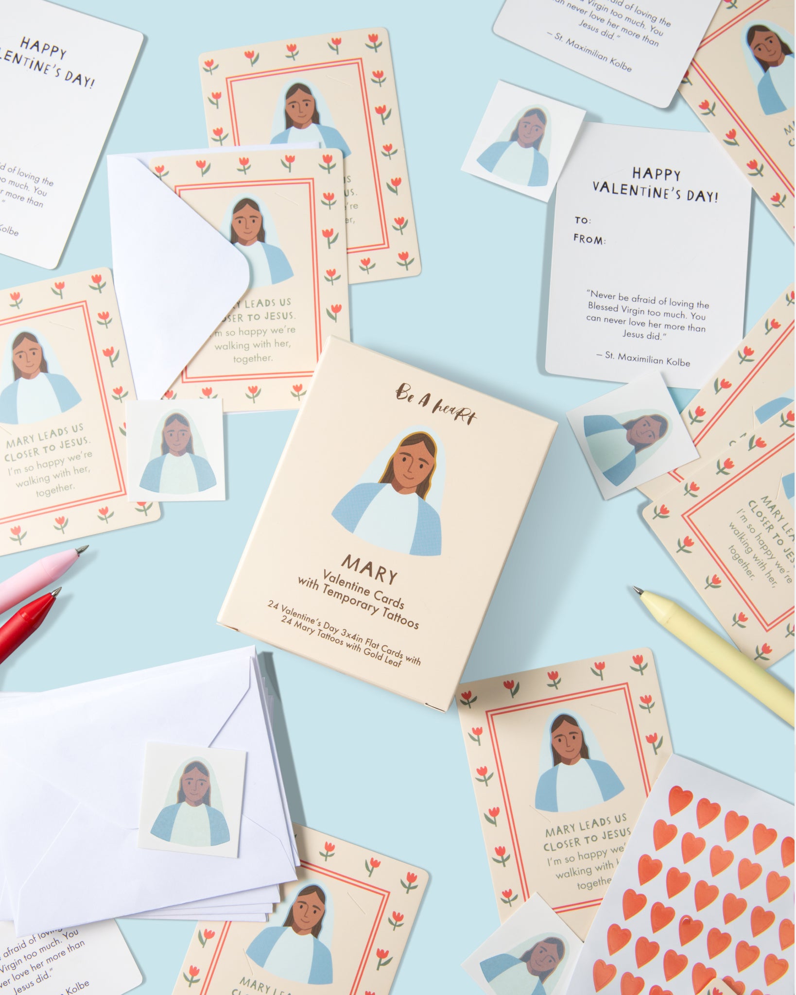 Mary Valentine Cards with Temporary Tattoos