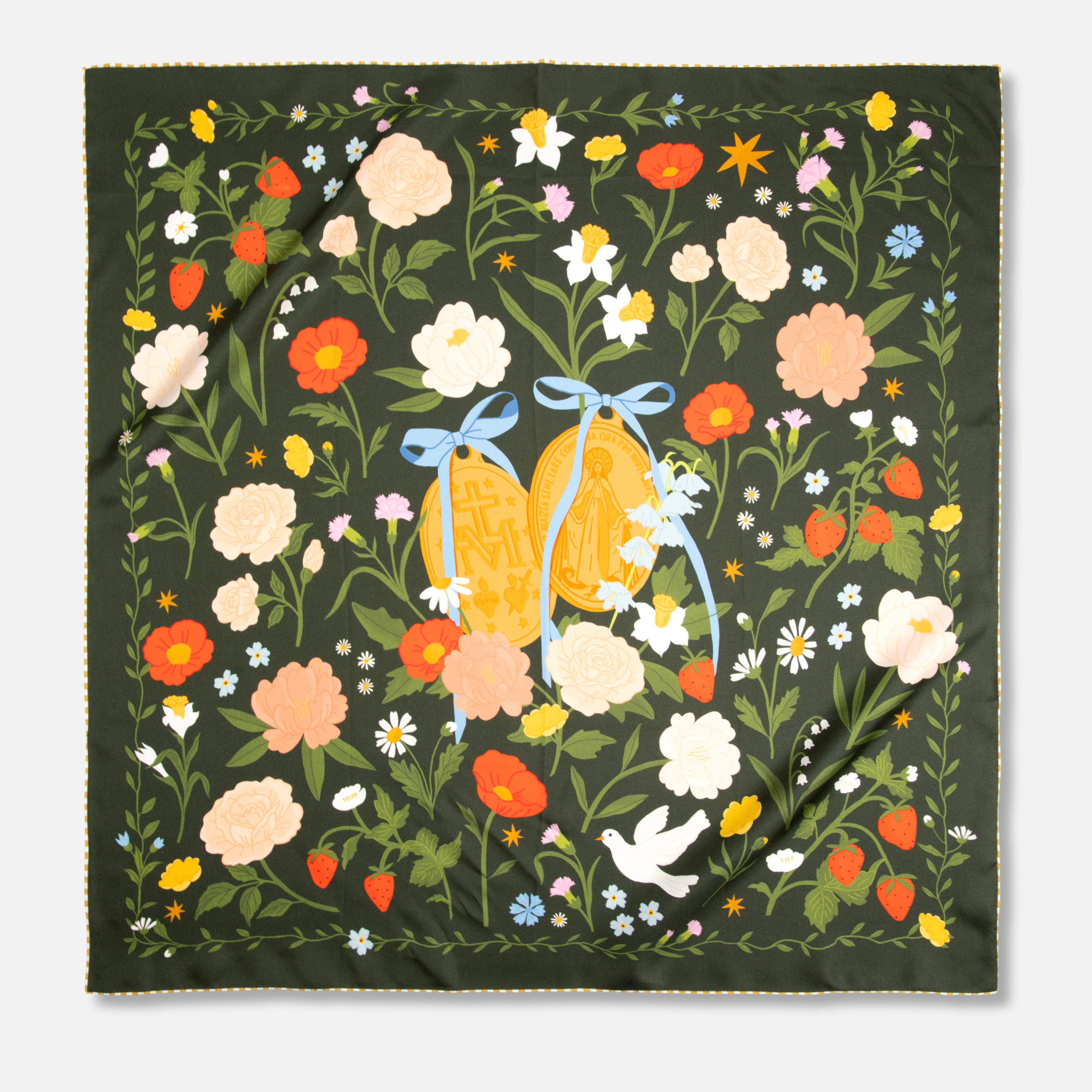 Miraculous Medal Christian Silk Scarf