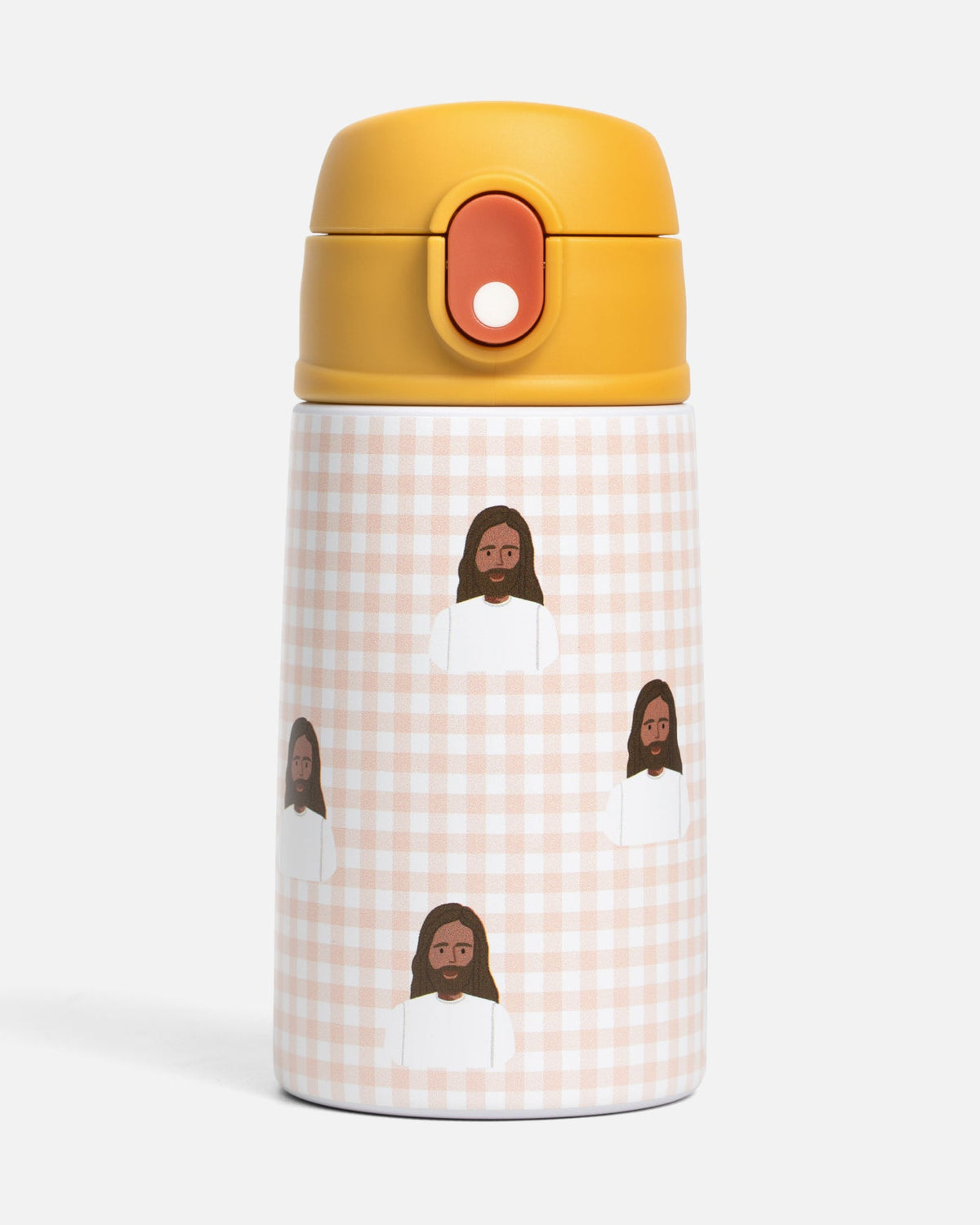Pink Gingham Jesus 13.5 oz Stainless Steel Water Bottle