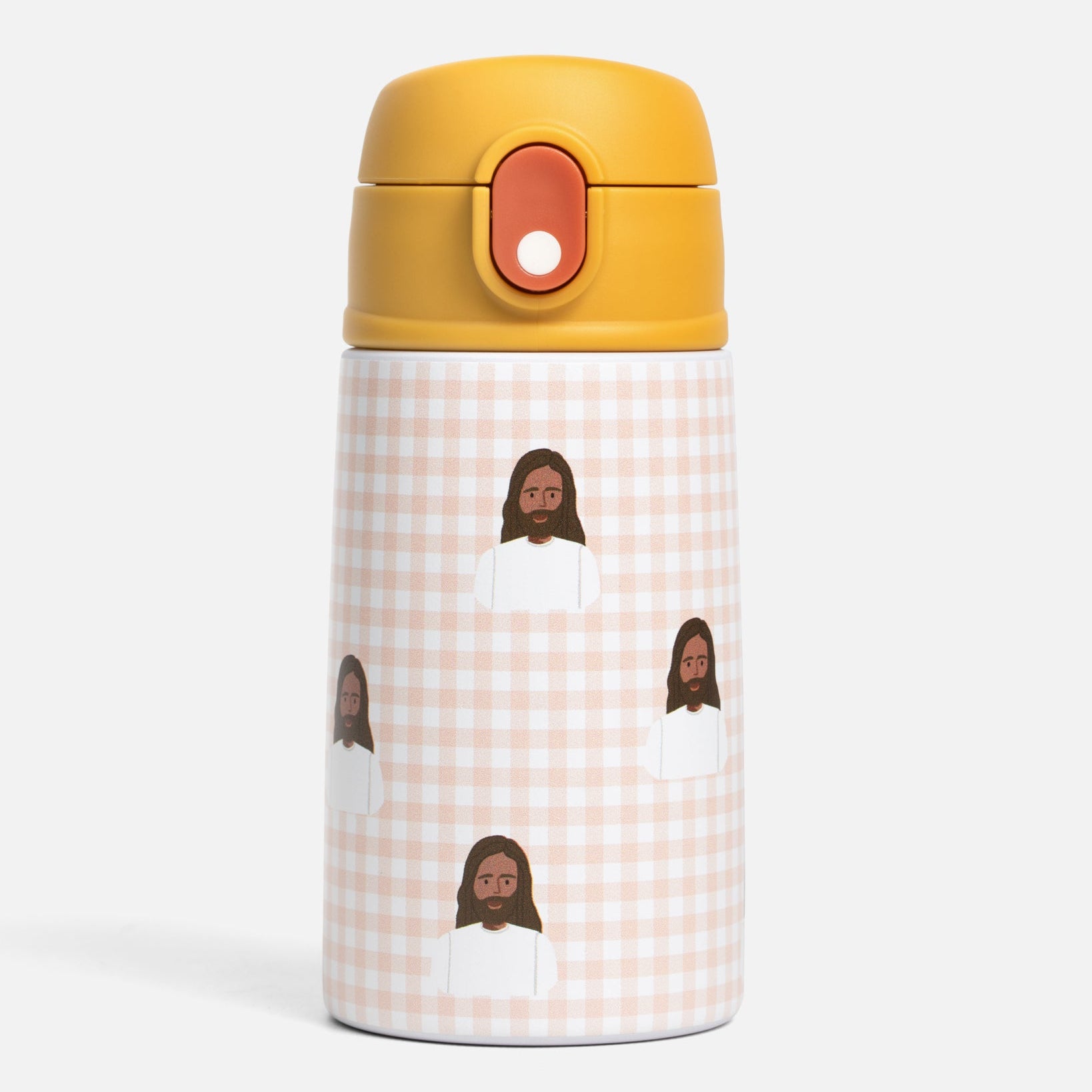 Pink Gingham Jesus 13.5 oz Stainless Steel Water Bottle