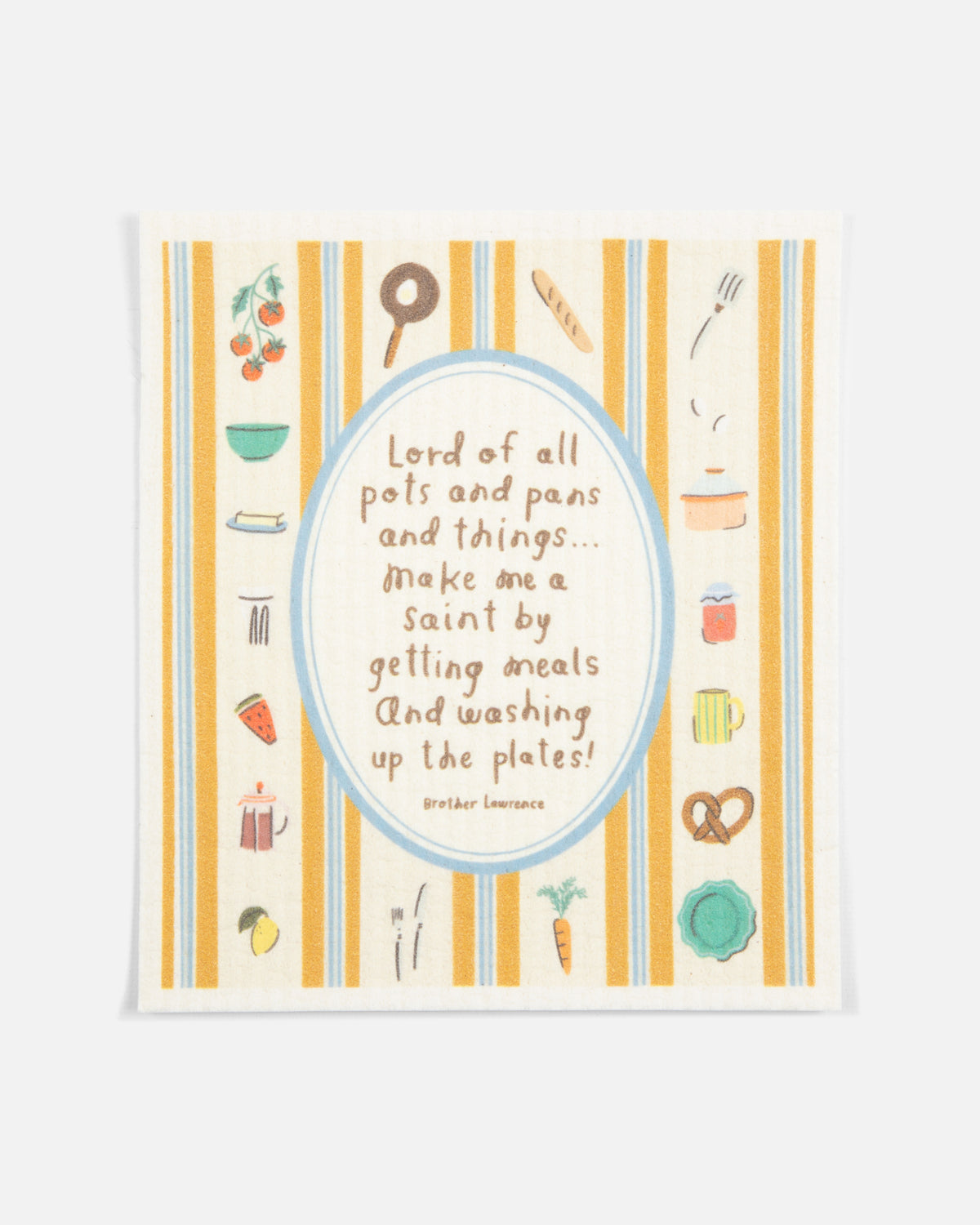 Reusable paper towel with Lord of all pots and pans and things prayer