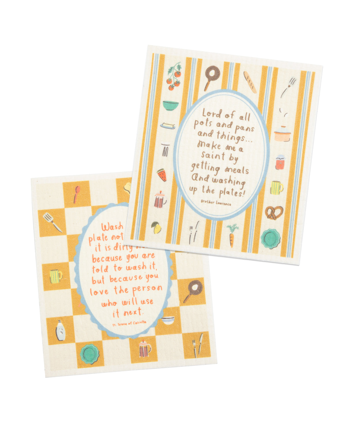 Wash the Dishes reusable paper towels with prayer quotes in checked kitchen designs