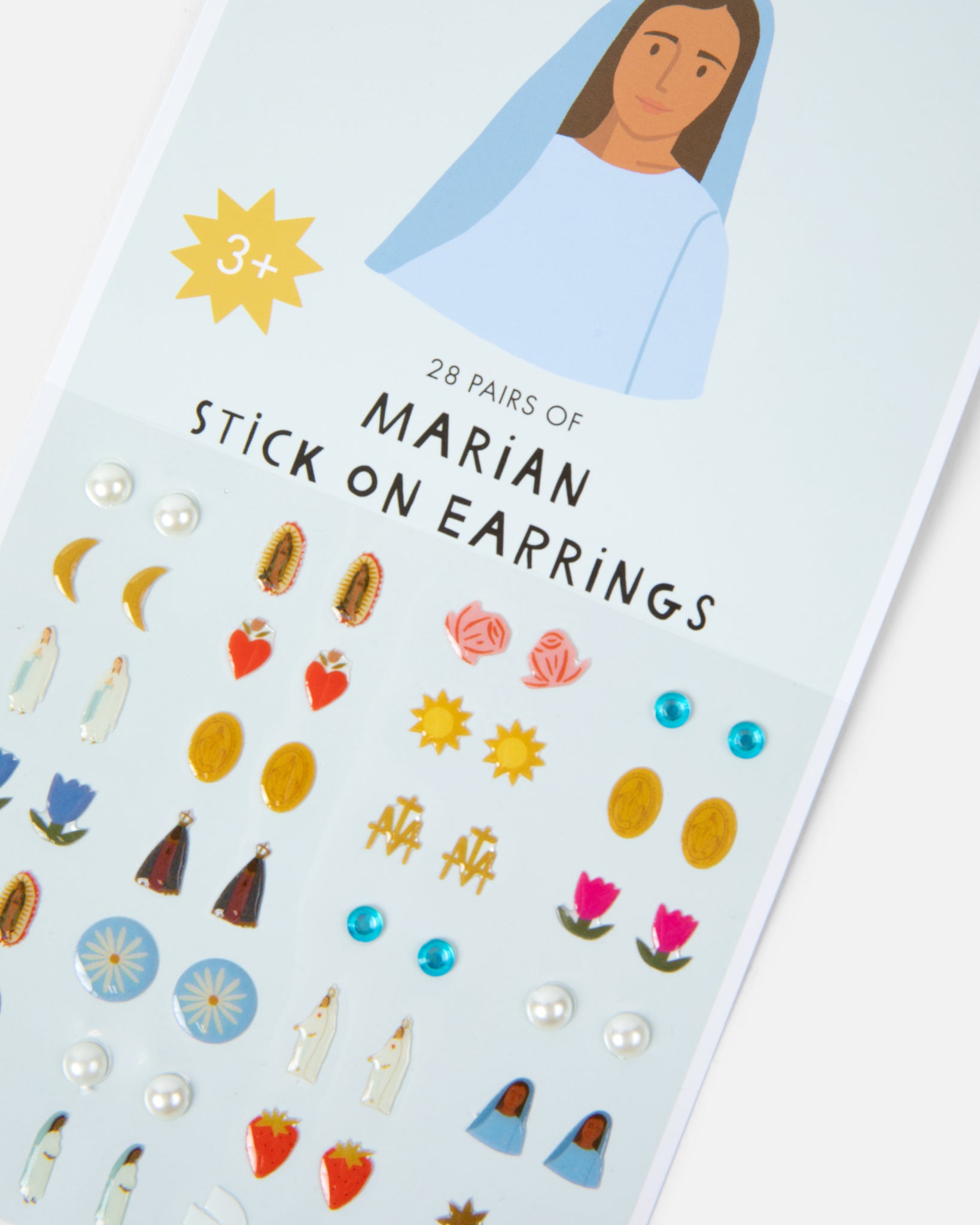 Christian-themed stick-on earrings for kids ages 3+, faith-based and mess-free. Set of 28 fun and colorful adhesive earrings, perfect for children’s birthdays, holiday stockings, or faith-inspired gifts—encouraging creativity and daily reminders of God’s love.