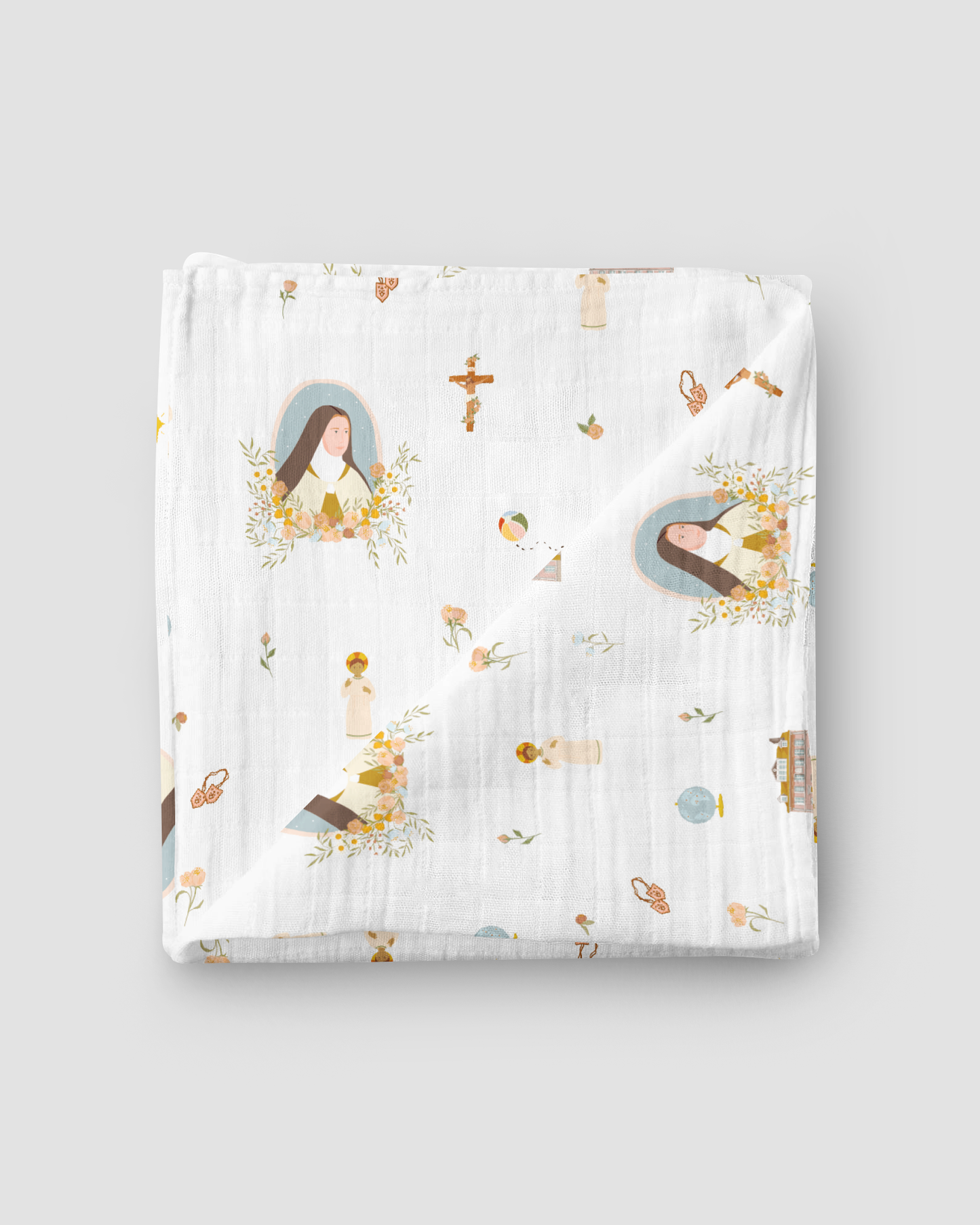 Catholic Muslin Swaddle Baby Blanket