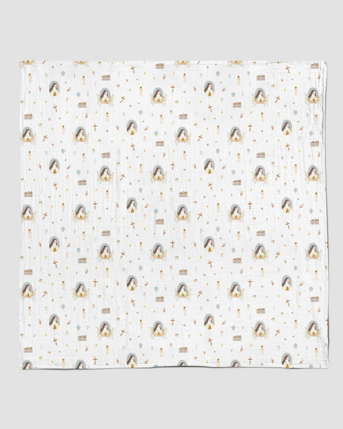 Catholic Muslin Swaddle Baby Blanket