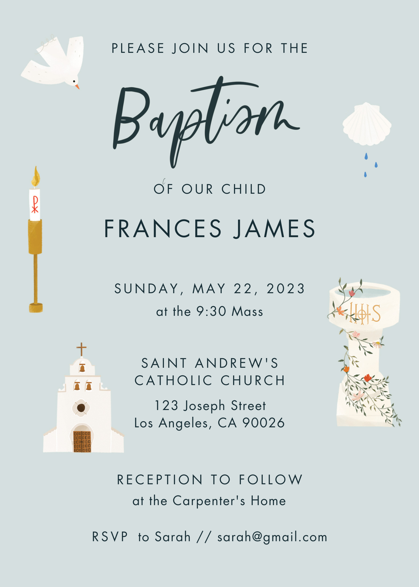 Baptism Editable Invitation Download