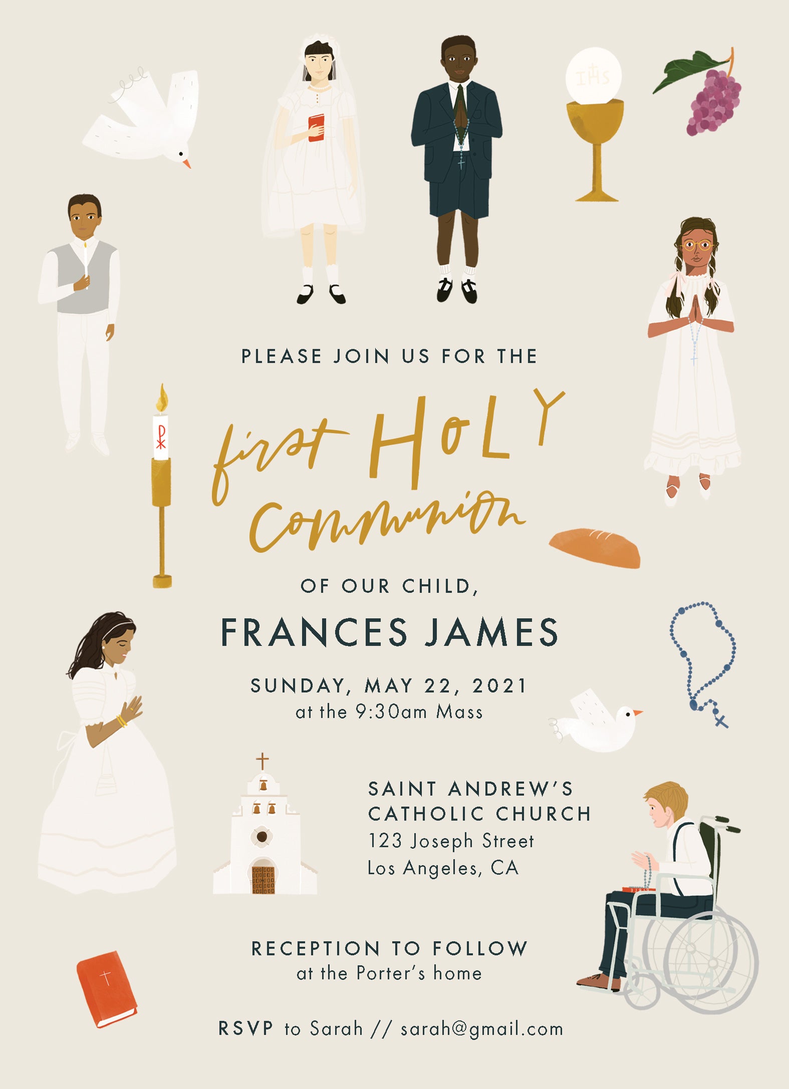 first holy communion invitation card editable First Communion Editable Invitation Download