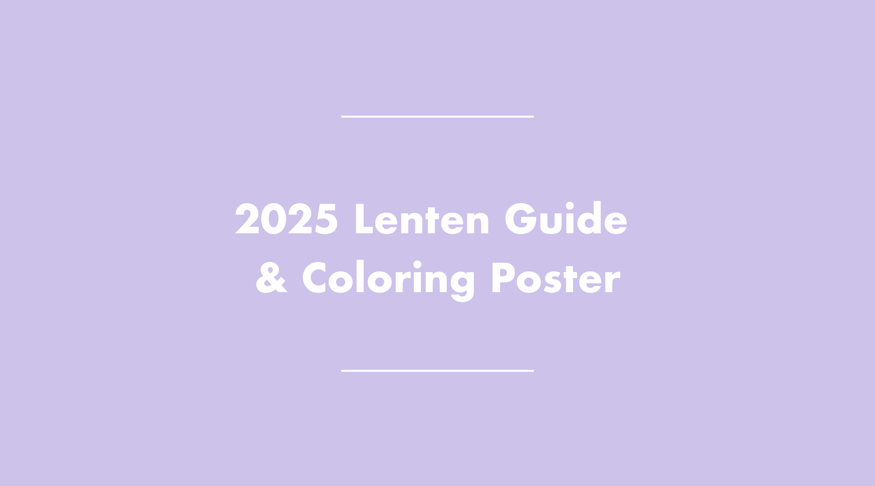 FREE 2025 Lenten Guide