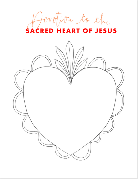 Devotion to the Sacred Heart of Jesus Coloring Page