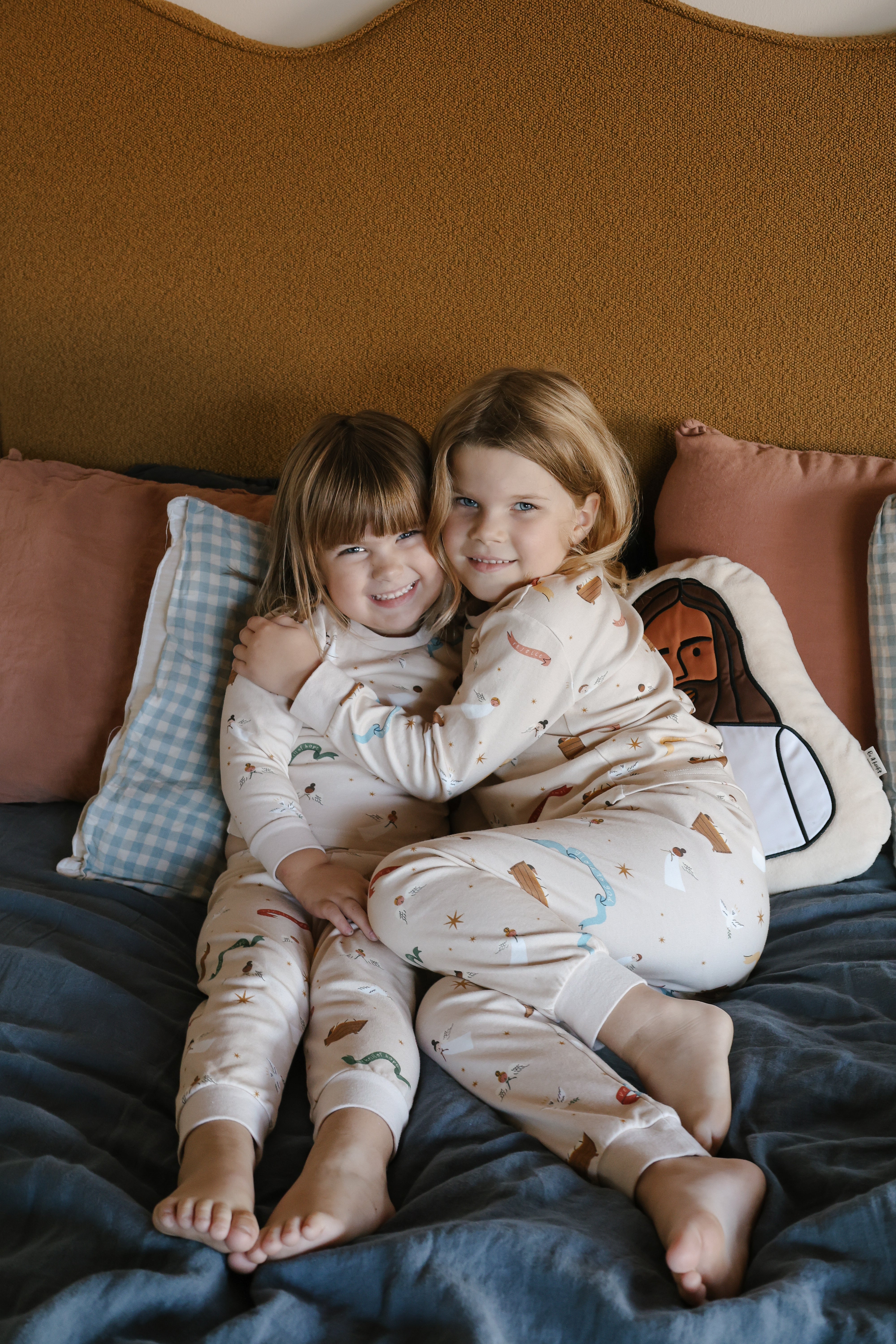 Kids Baby Jesus Christmas Long John Pajamas