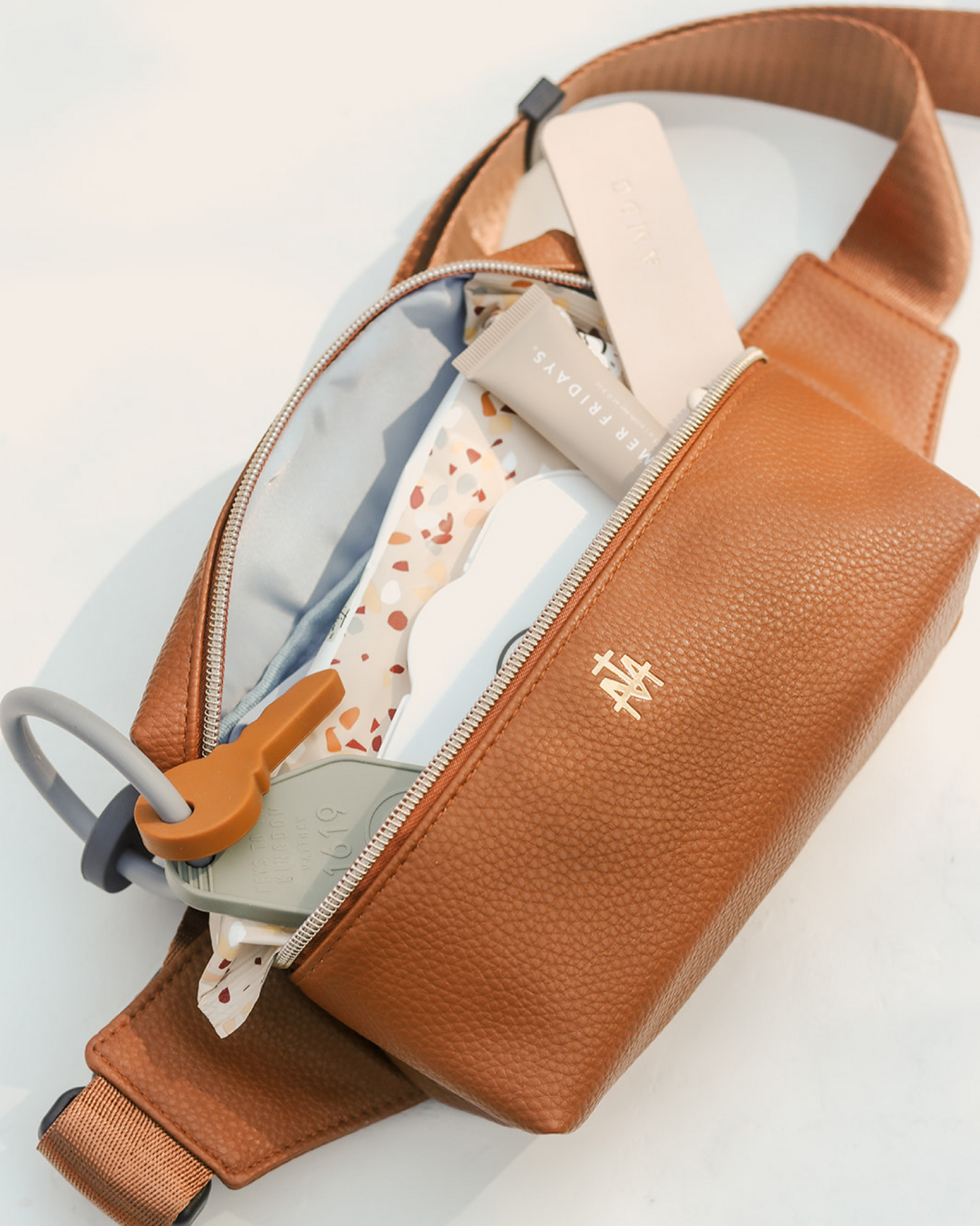 Be A Heart Belt Bag with Marin Monogram of Our Lady (Brown)