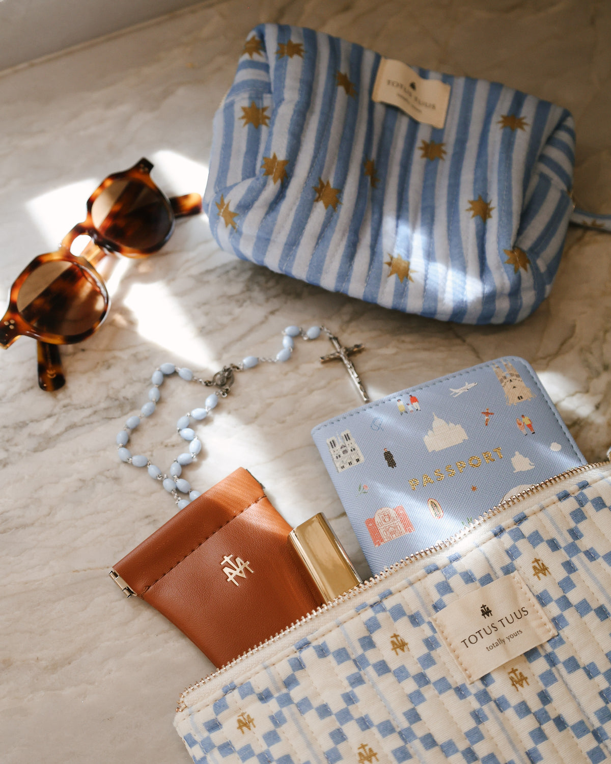 Marian Quilted Flat Zipper Pouch