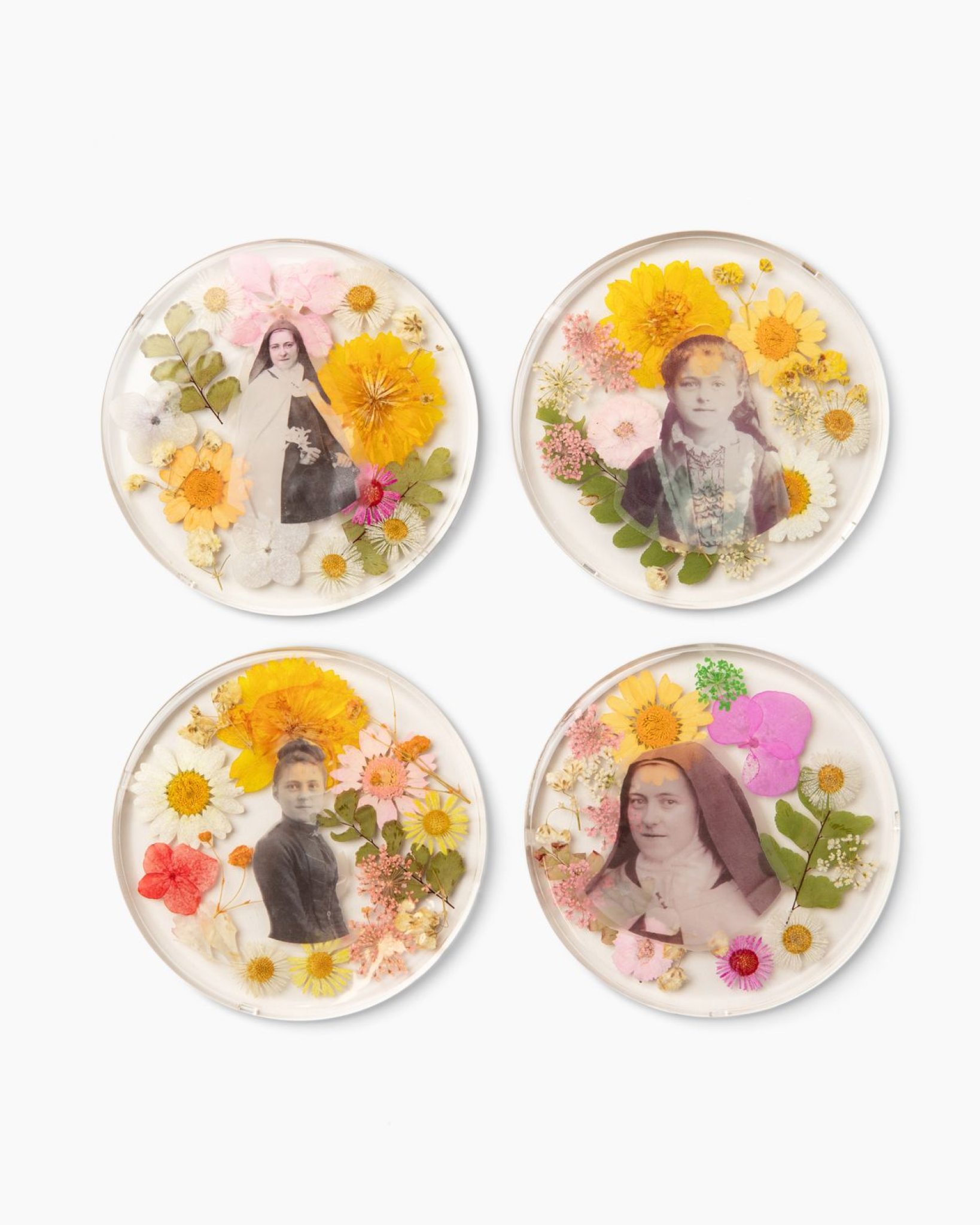 Beaheart The Little Flower Resin Coasters