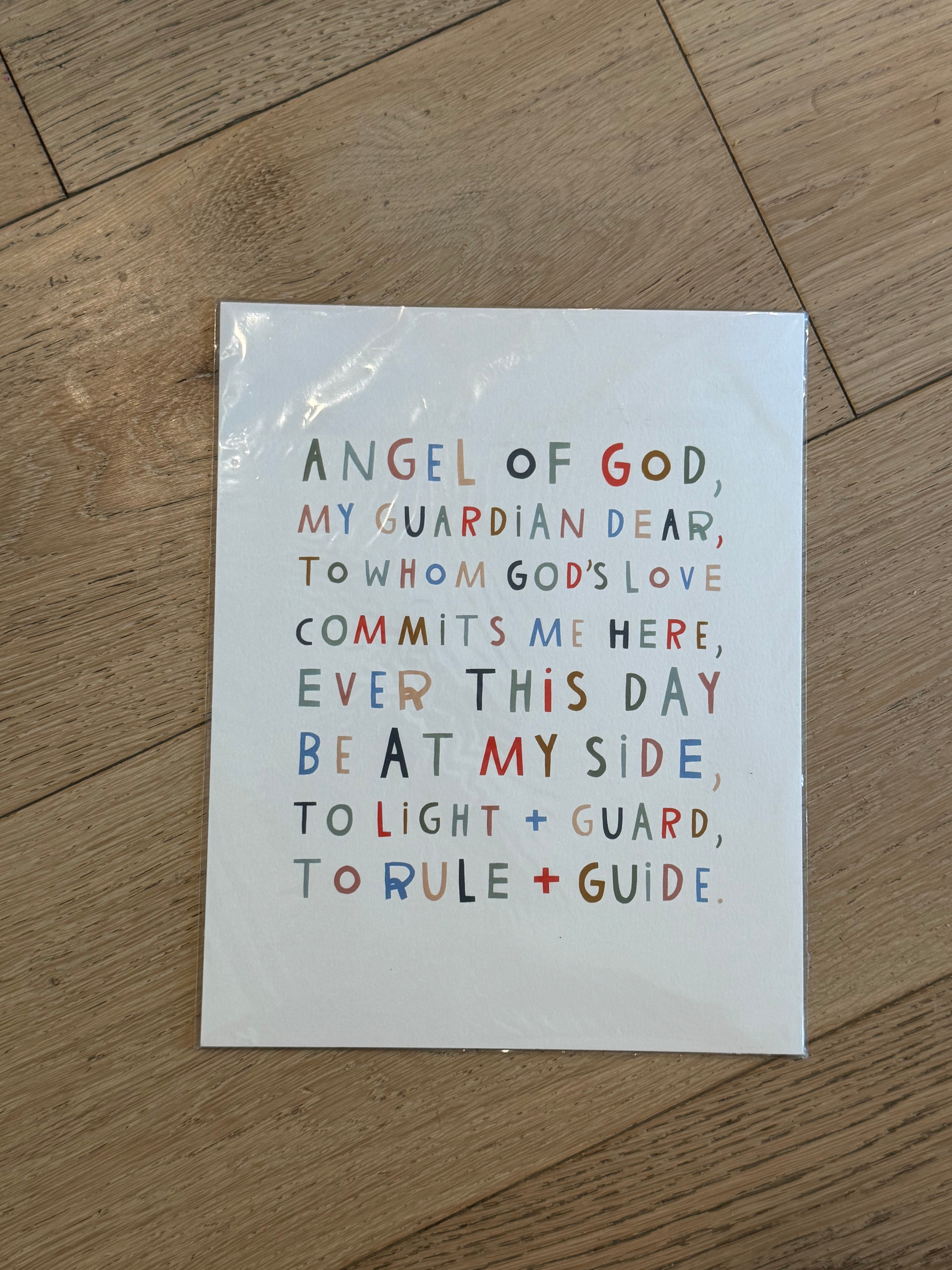 Angel of God Prayer 8x10