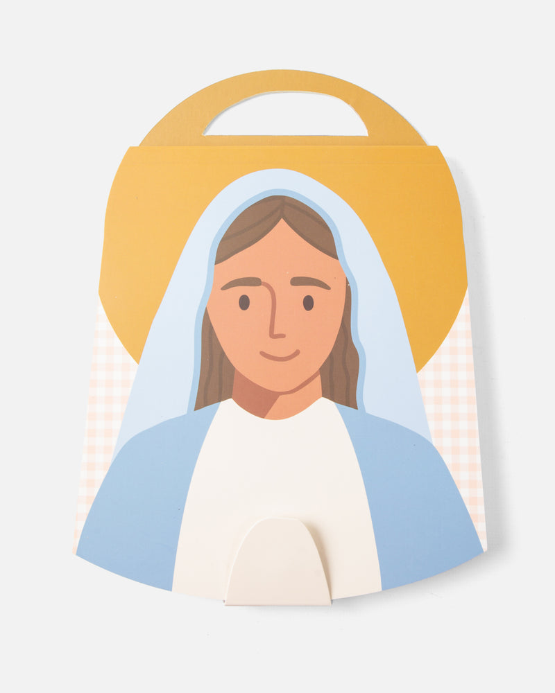 My First Mary Notebook for kids, die cut Blessed Mother notebook with blue veil