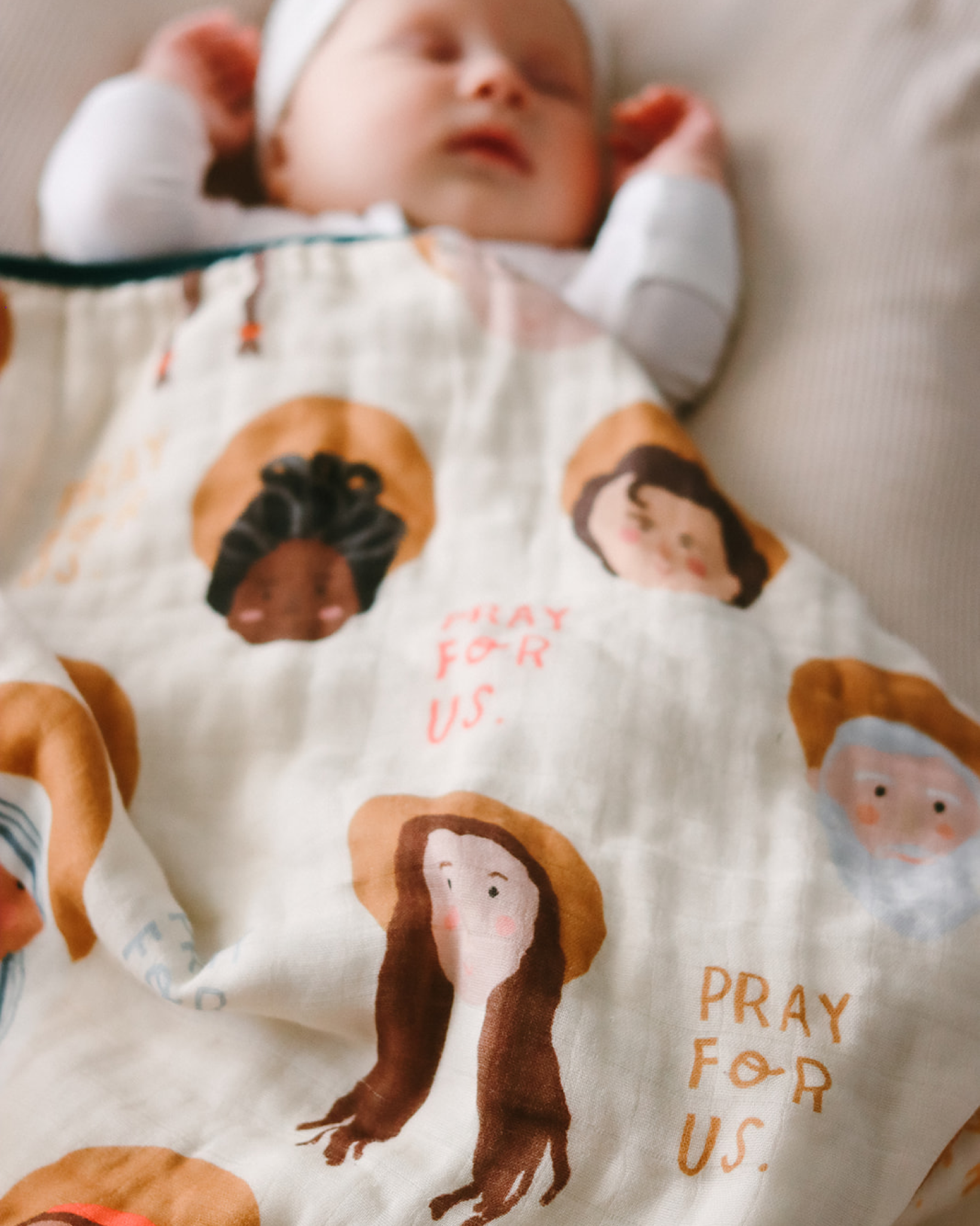 Catholics Saints Catholic Deluxe Muslin Baby Blanket Quilt