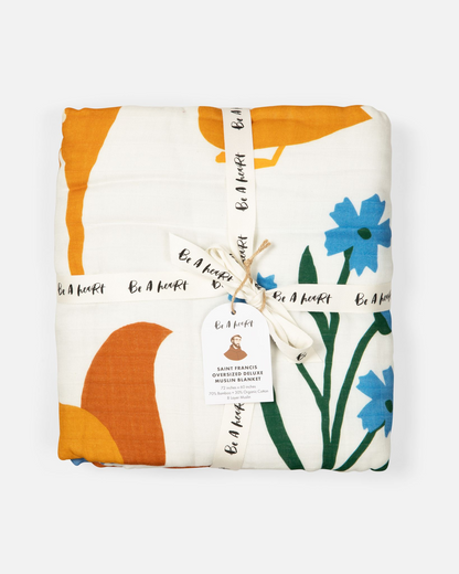 Saint Francis Deluxe Muslin Blanket