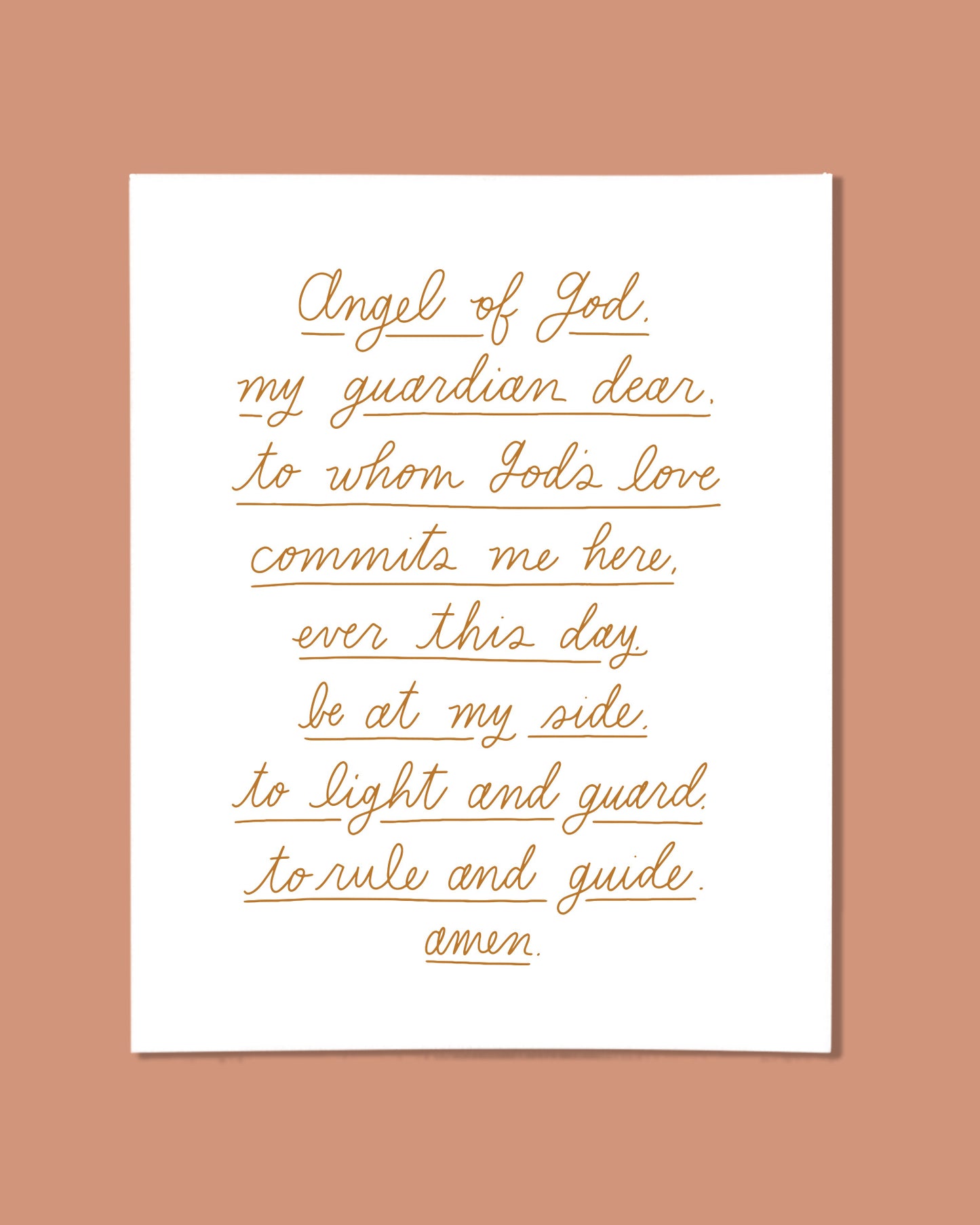 Angel of God Prayer - Downloadable Print