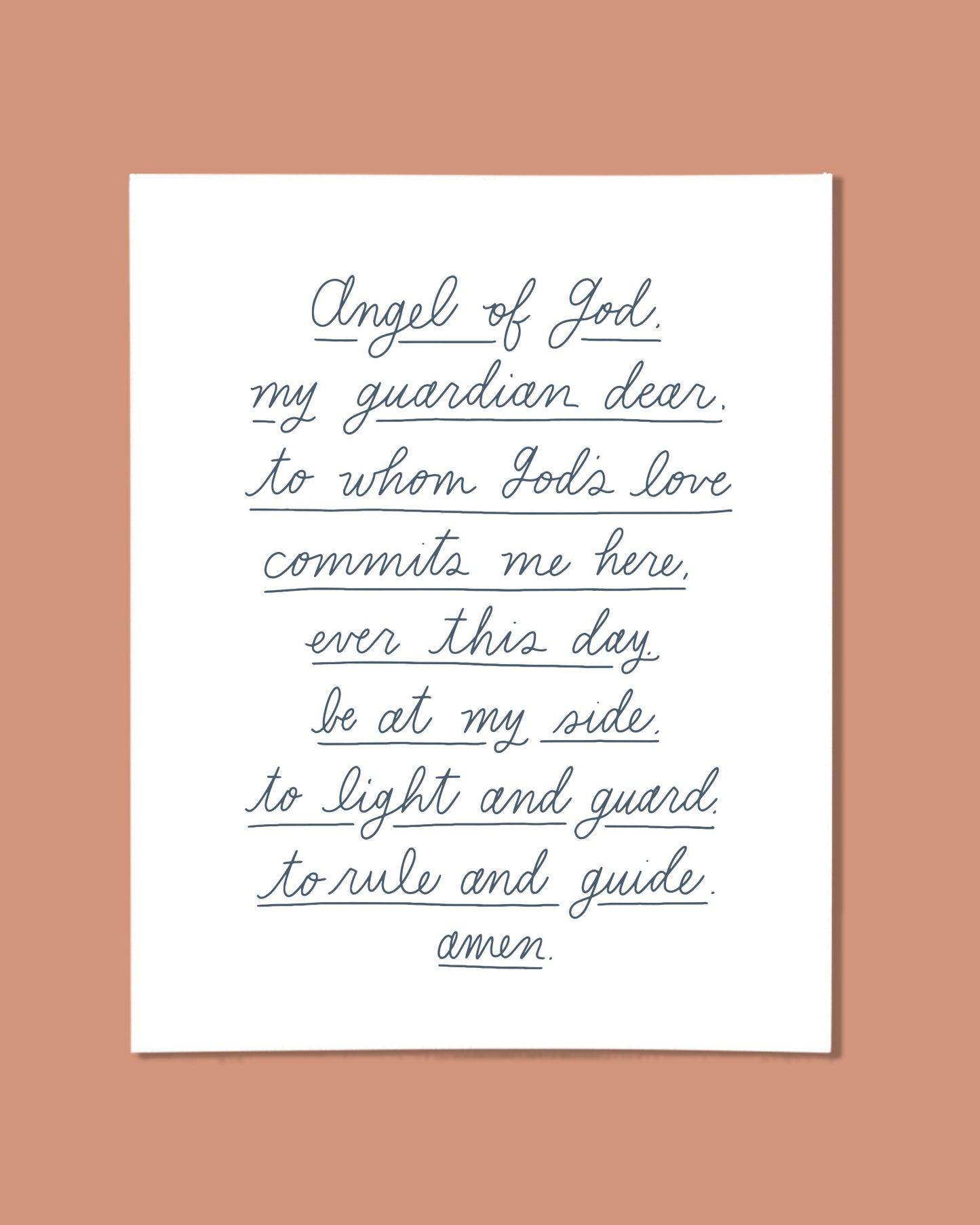 Angel of God Prayer - Downloadable Print