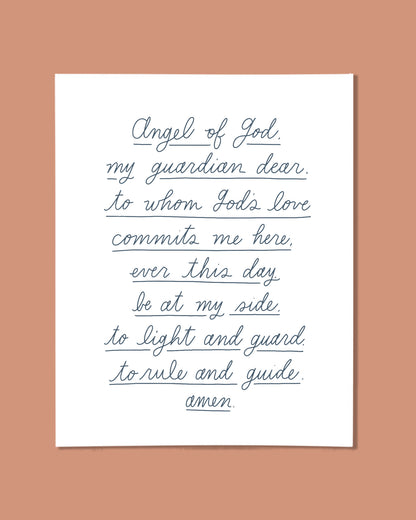 Angel of God Prayer - Downloadable Print