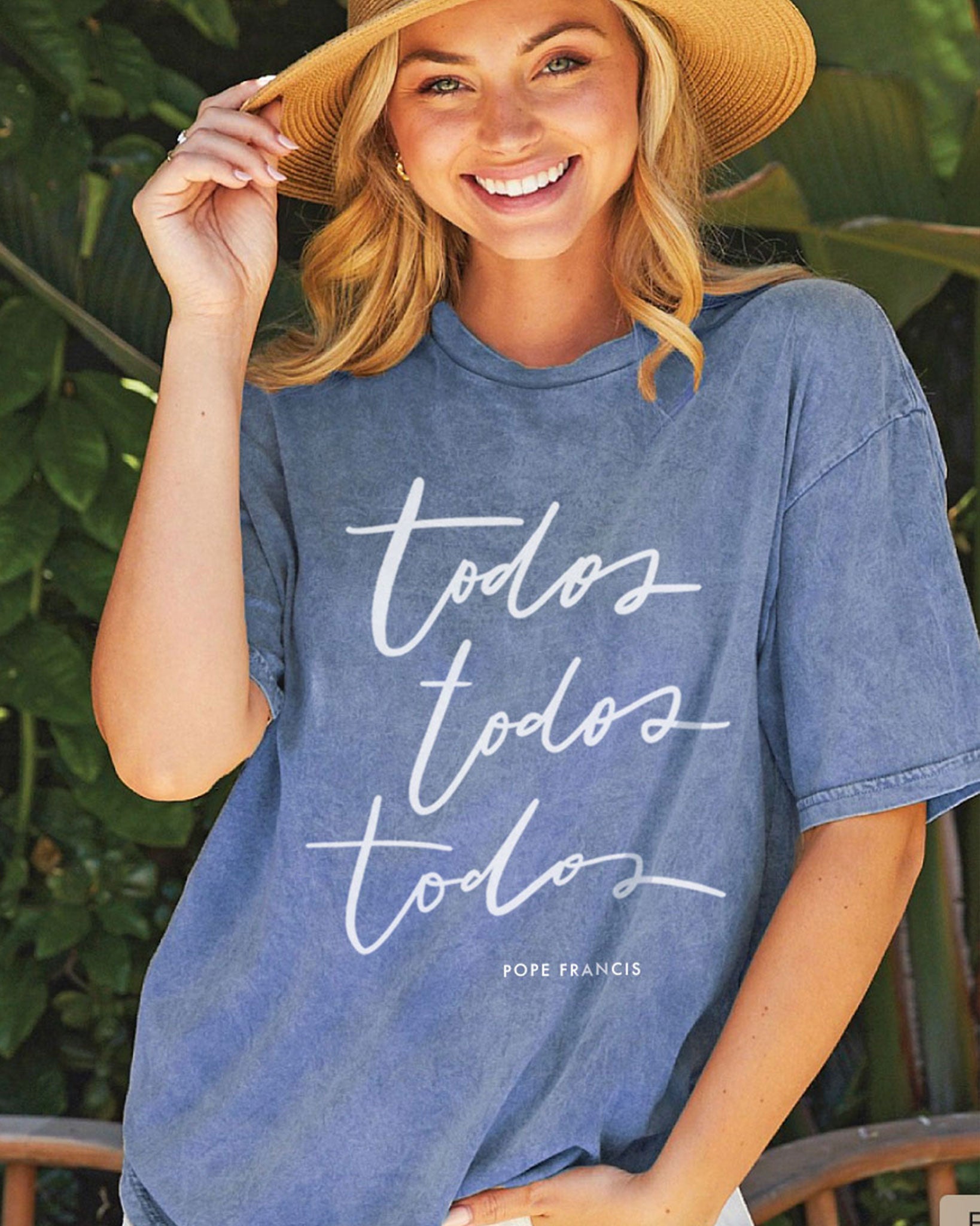 Washed Denim Todos, Todos, Todos Oversized Adult TShirt (PREORDER)