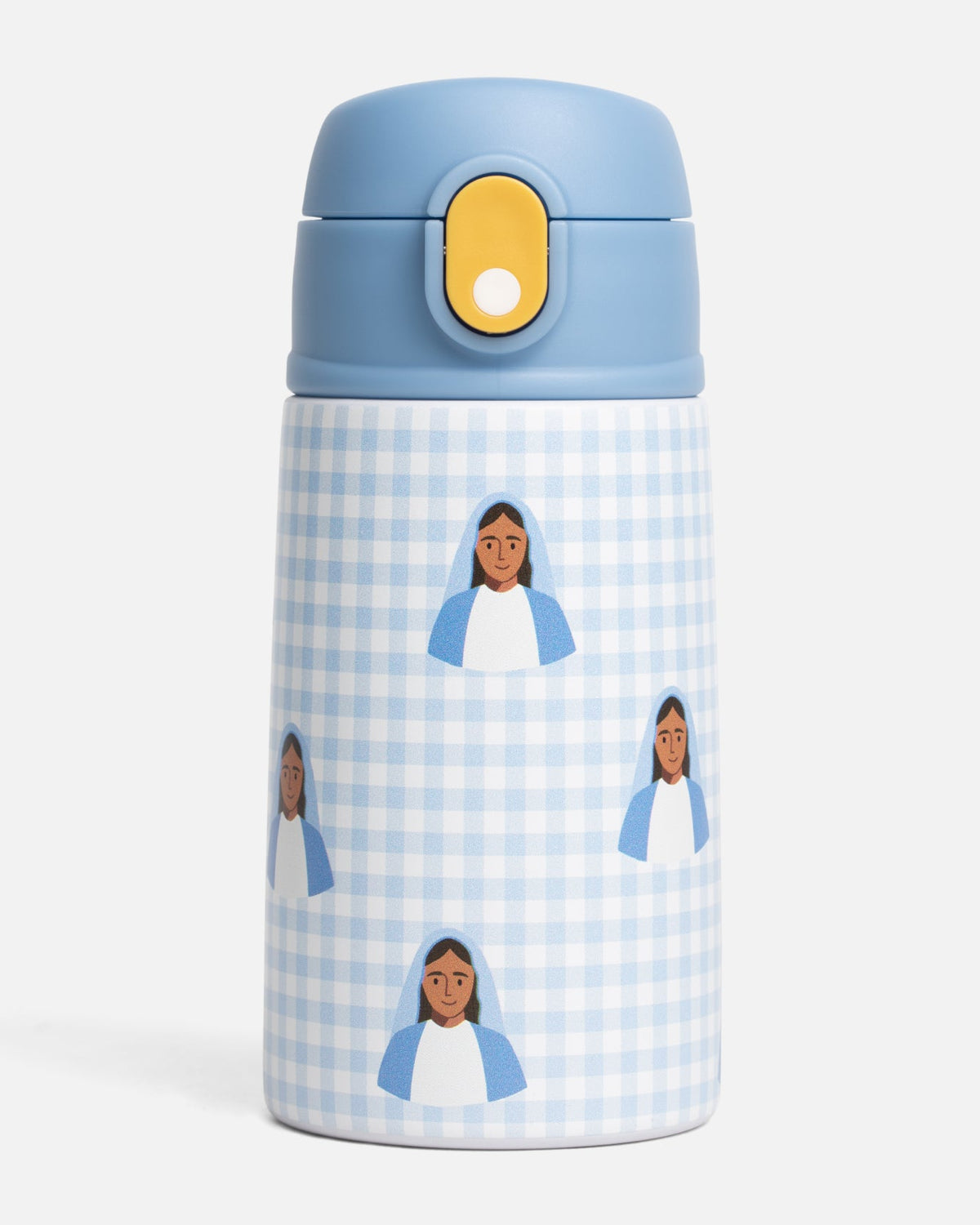 Blue Gingham Mary 13.5 oz Stainless Steel Water Bottle