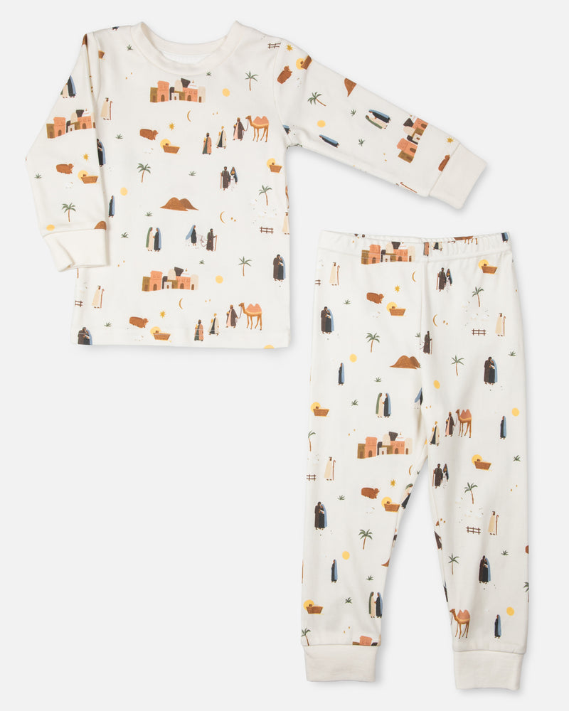 Christmas Nativity long johns pajama set for kids
