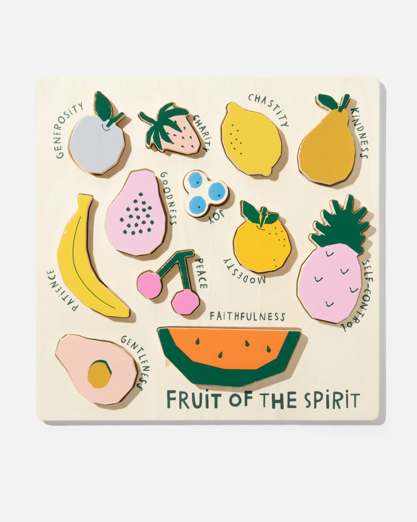 Catholic Fruit of the Spirit Wooden Puzzle