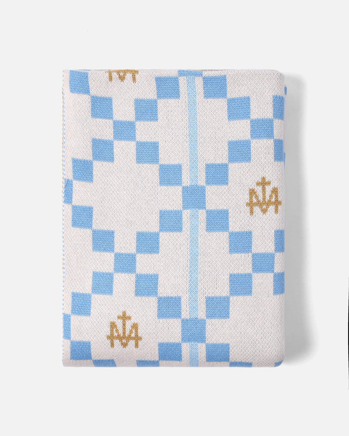 Marian Cross Organic Cotton Knit Blanket folded