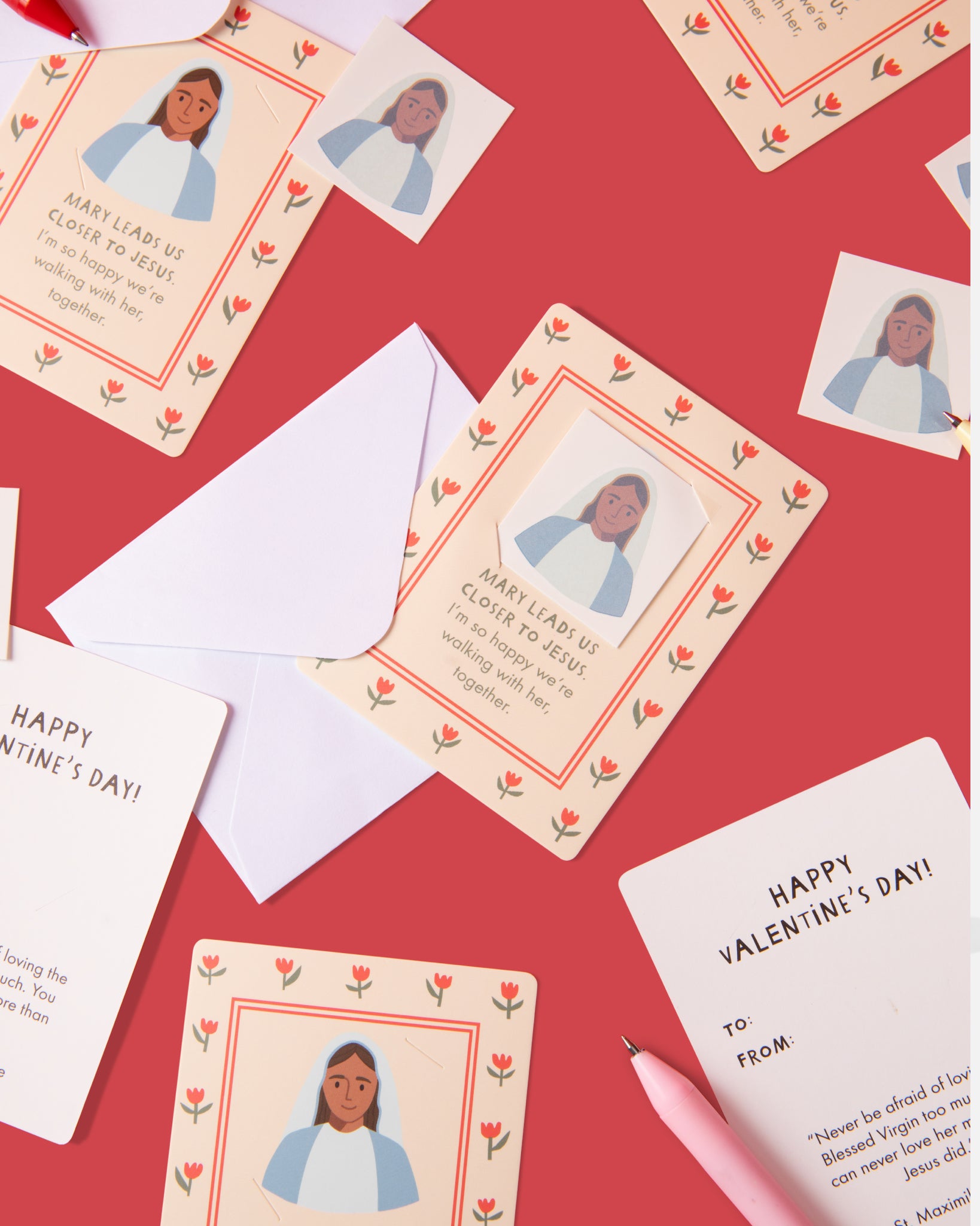 Mary Valentine Cards with Temporary Tattoos