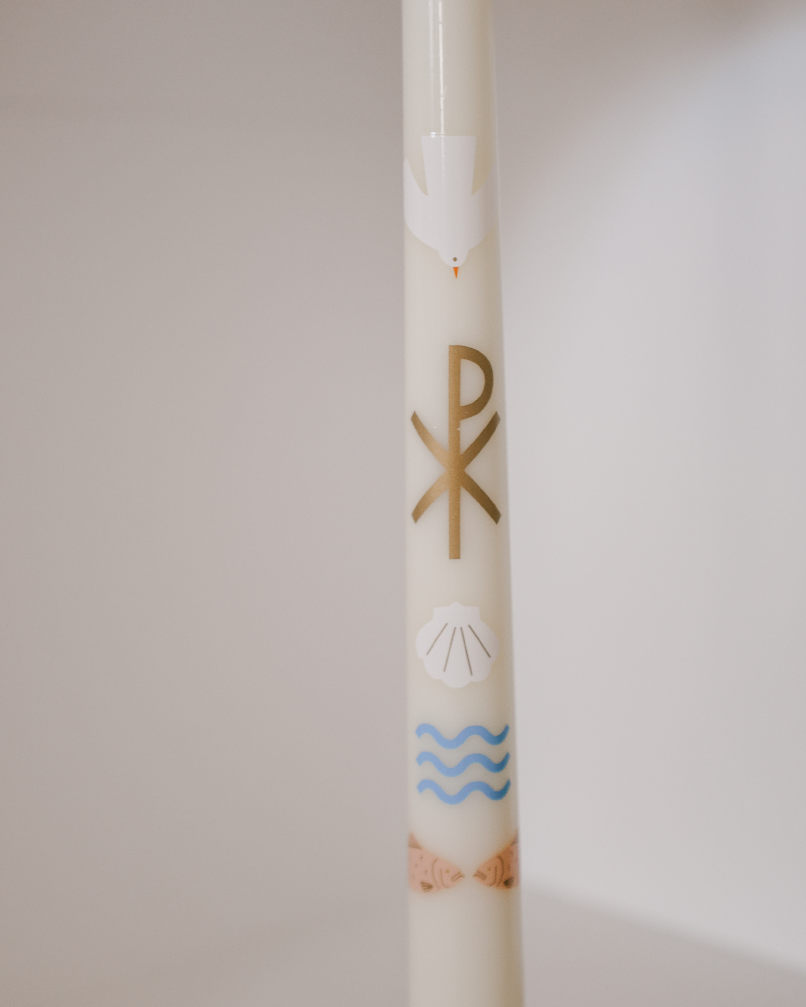 Living Water Baptism Candle (Multicolor)