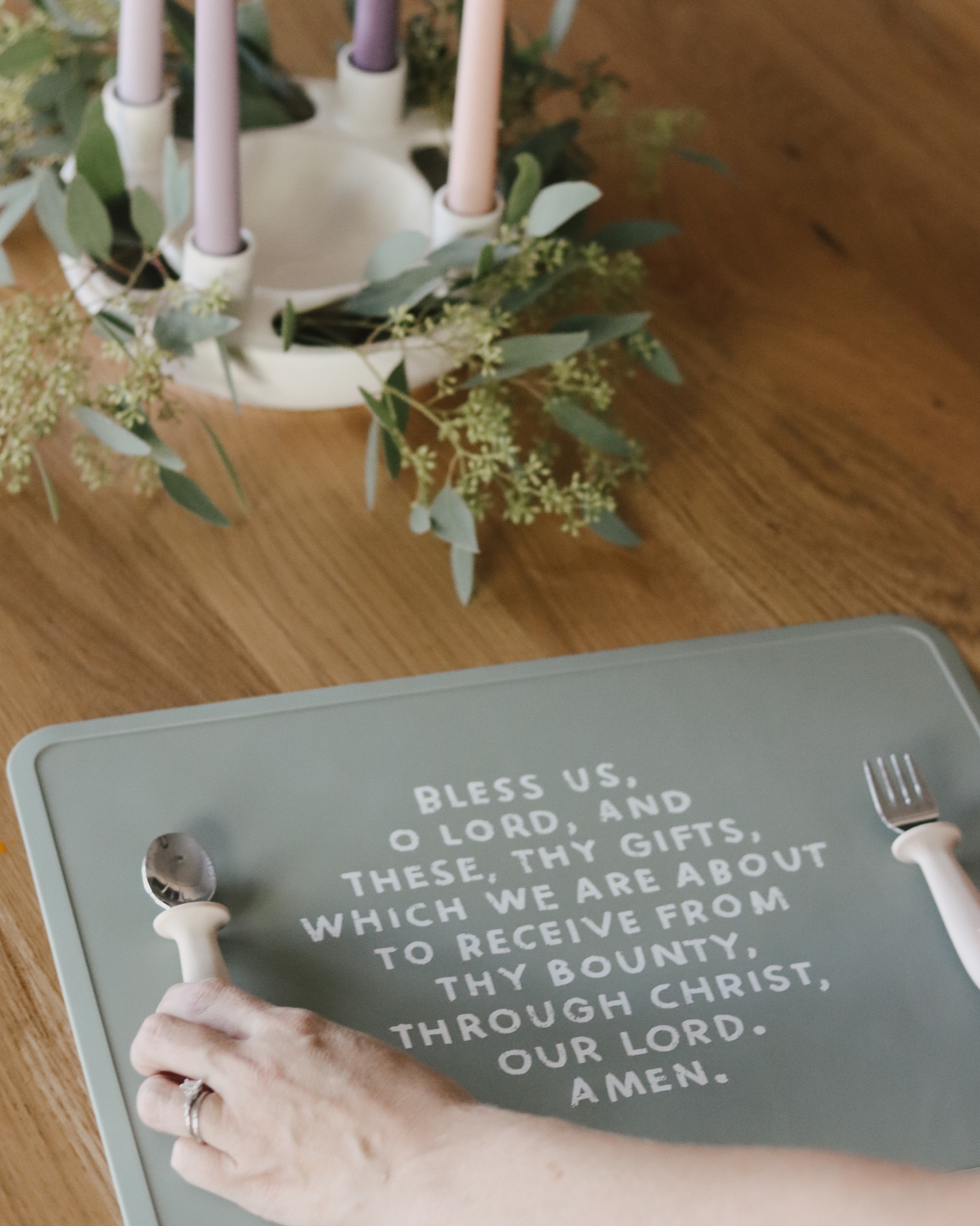 Meal Blessing Silicone Placemat Sage Green