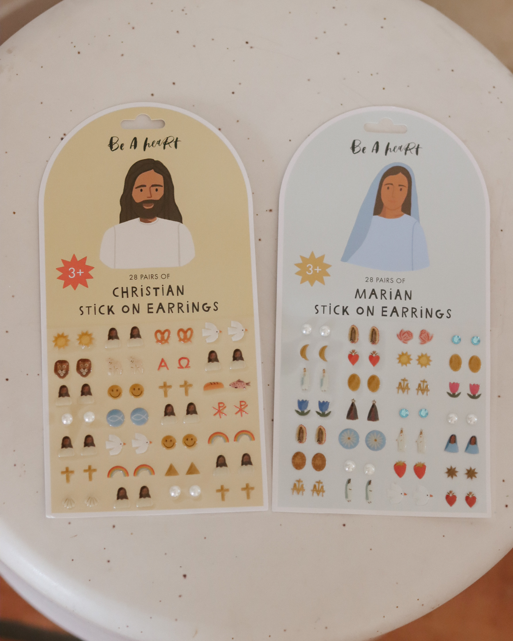 Christian-themed stick-on earrings for kids ages 3+, faith-based and mess-free. Set of 28 fun and colorful adhesive earrings, perfect for children’s birthdays, holiday stockings, or faith-inspired gifts—encouraging creativity and daily reminders of God’s love.