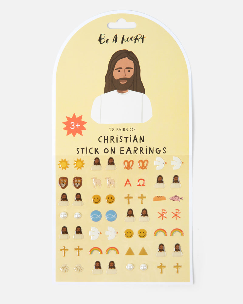Christian Stick On Earrings for kids, faith themed sticker earrings