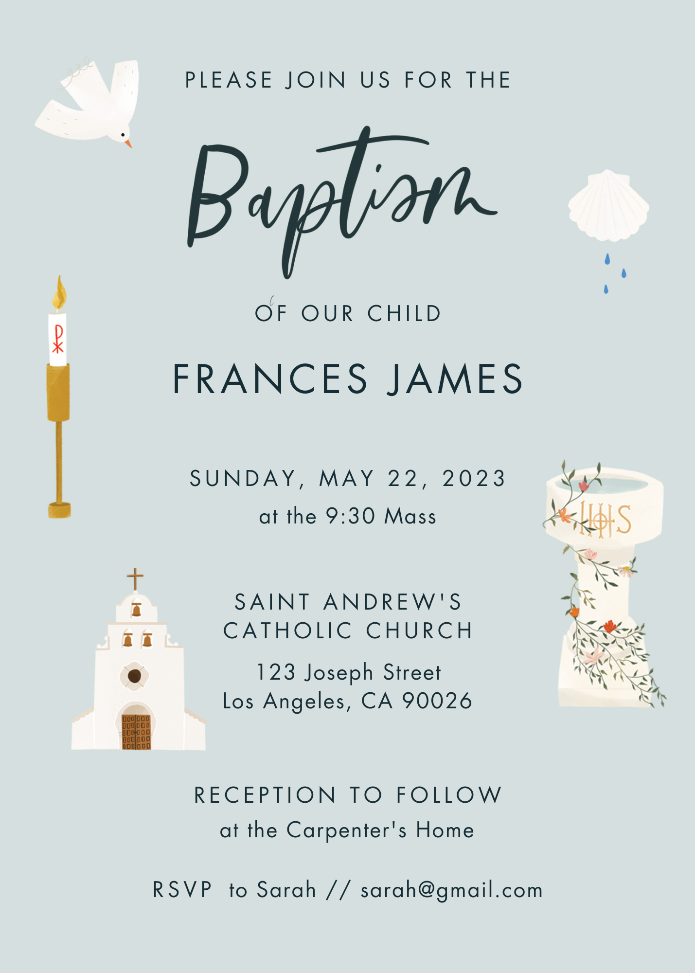 editable baptism invitation