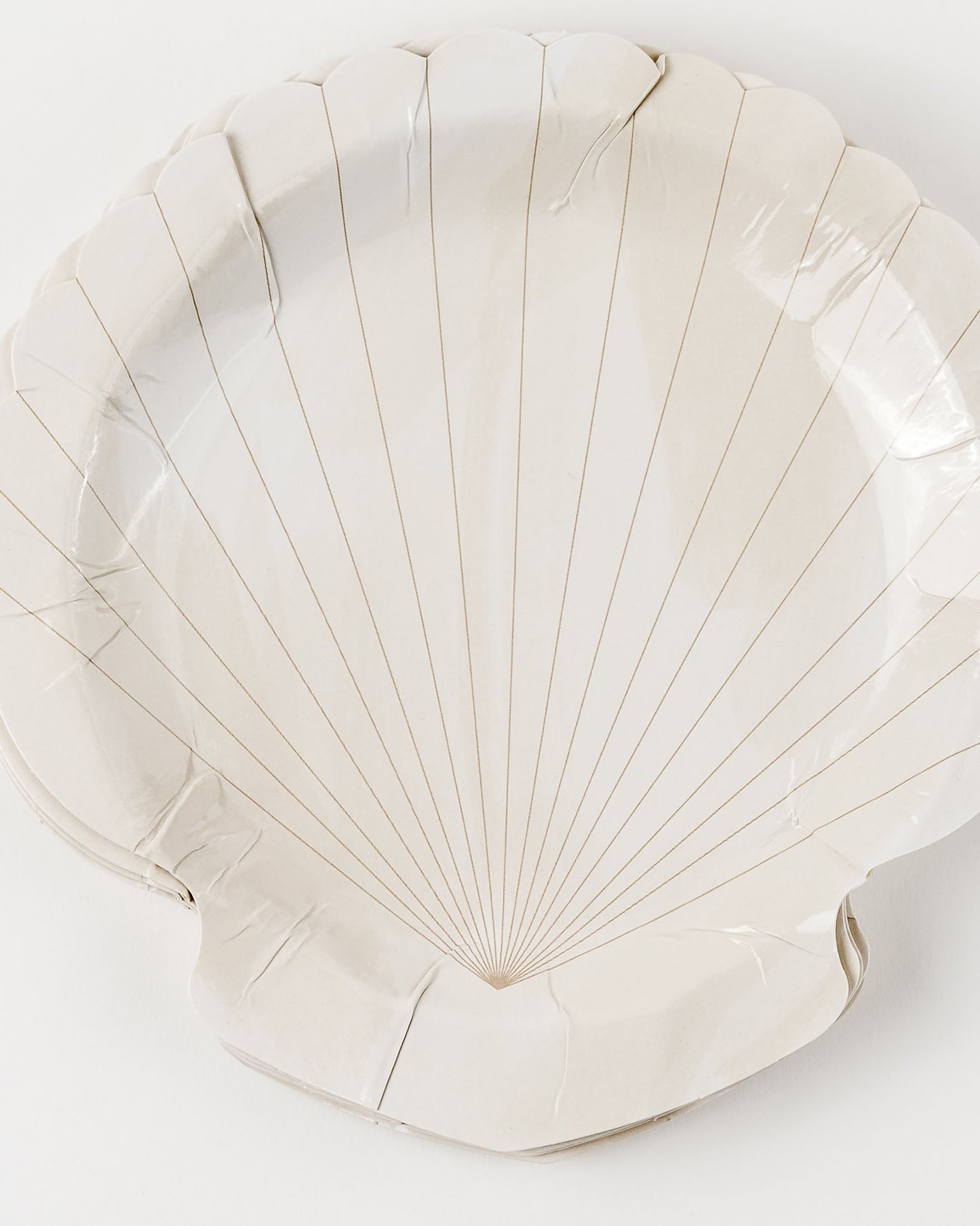 alt="Scallop Shell Cocktail Plates for Baptism Party"