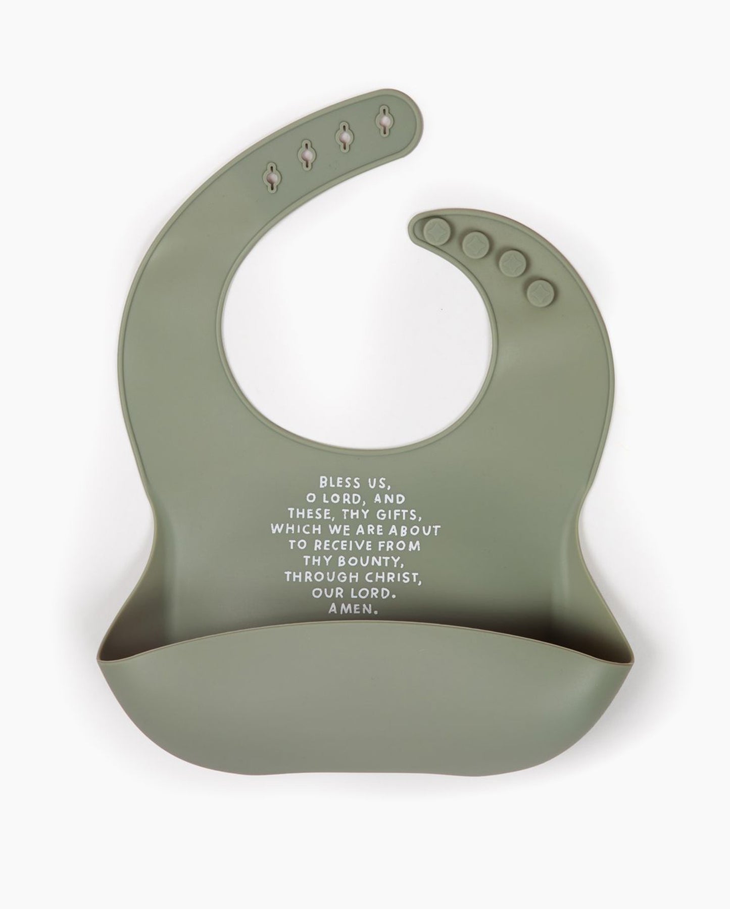 Meal Blessing Silicone Bib Sage Green